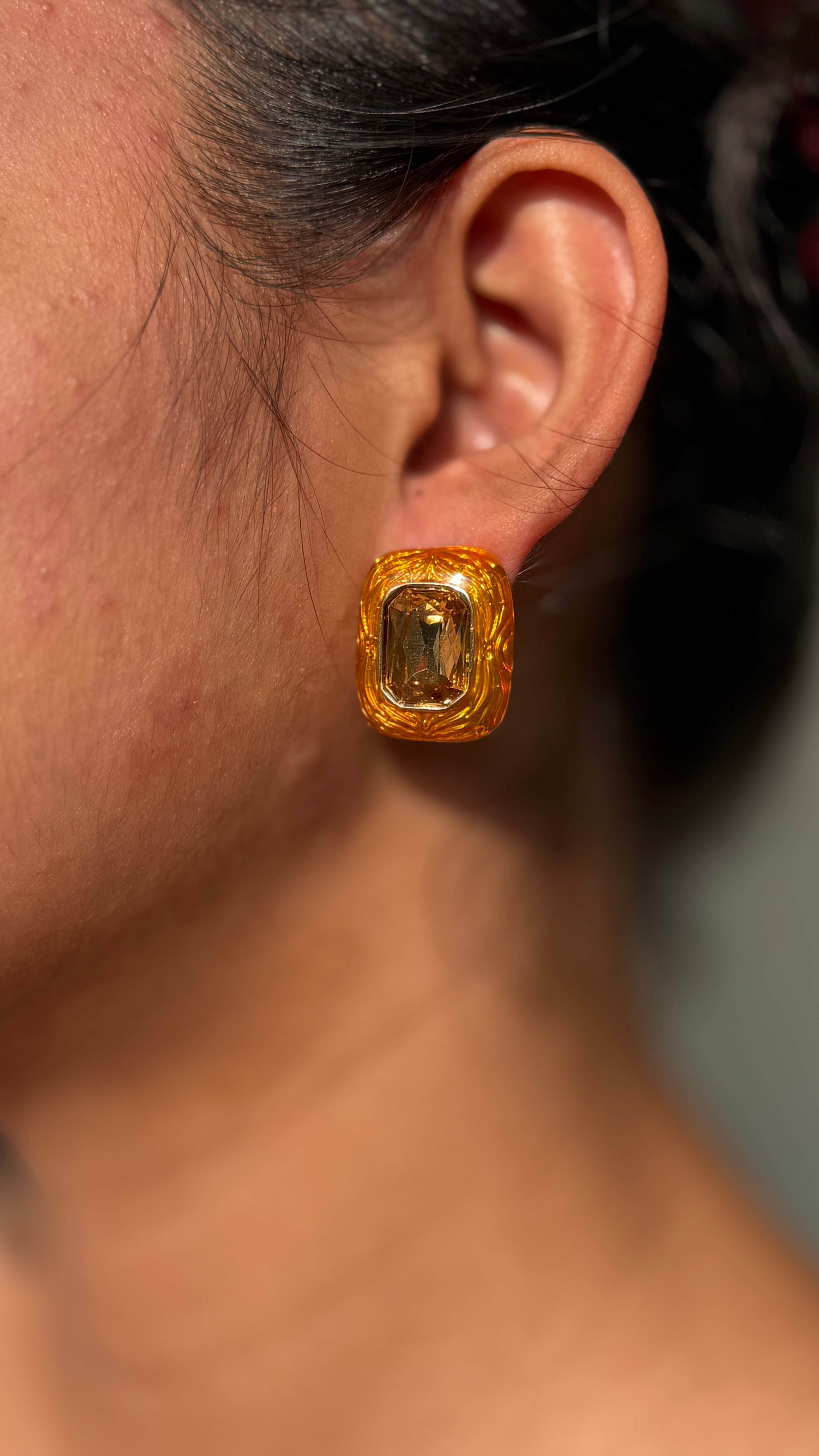 Amber Heirloom Stud Earrings