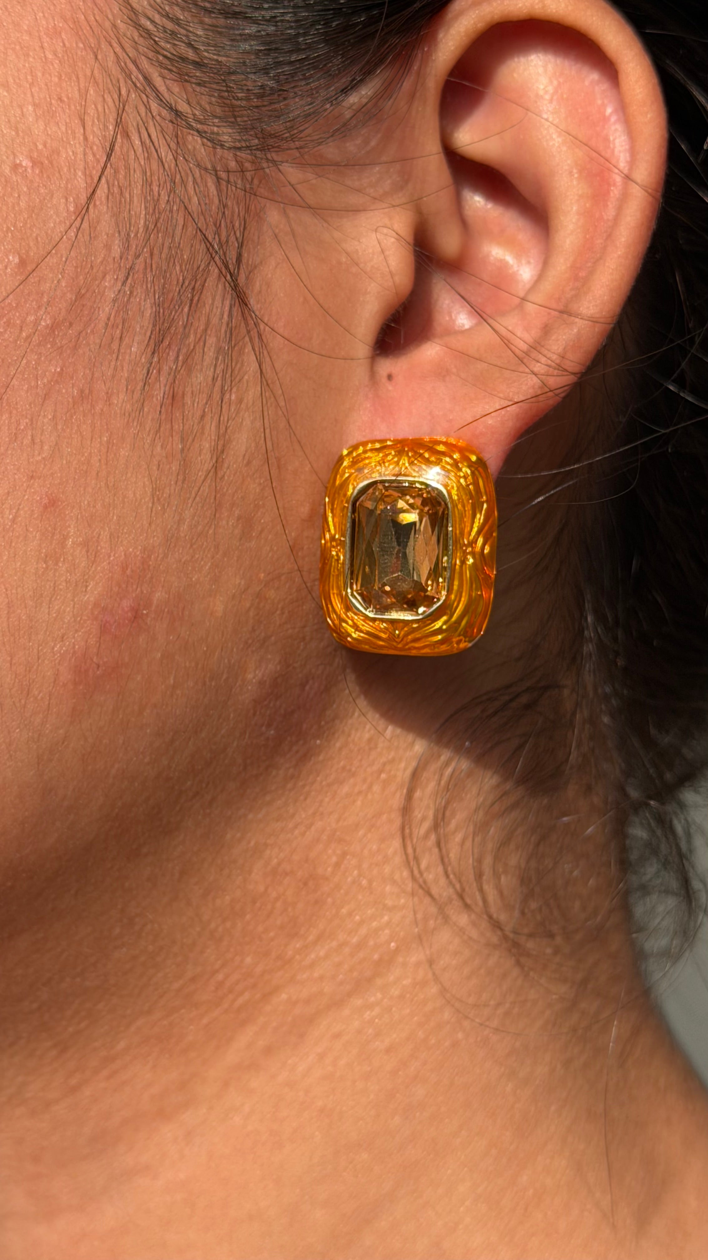 Amber Heirloom Stud Earrings