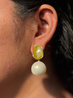 Olive Pearl Glow Earrings