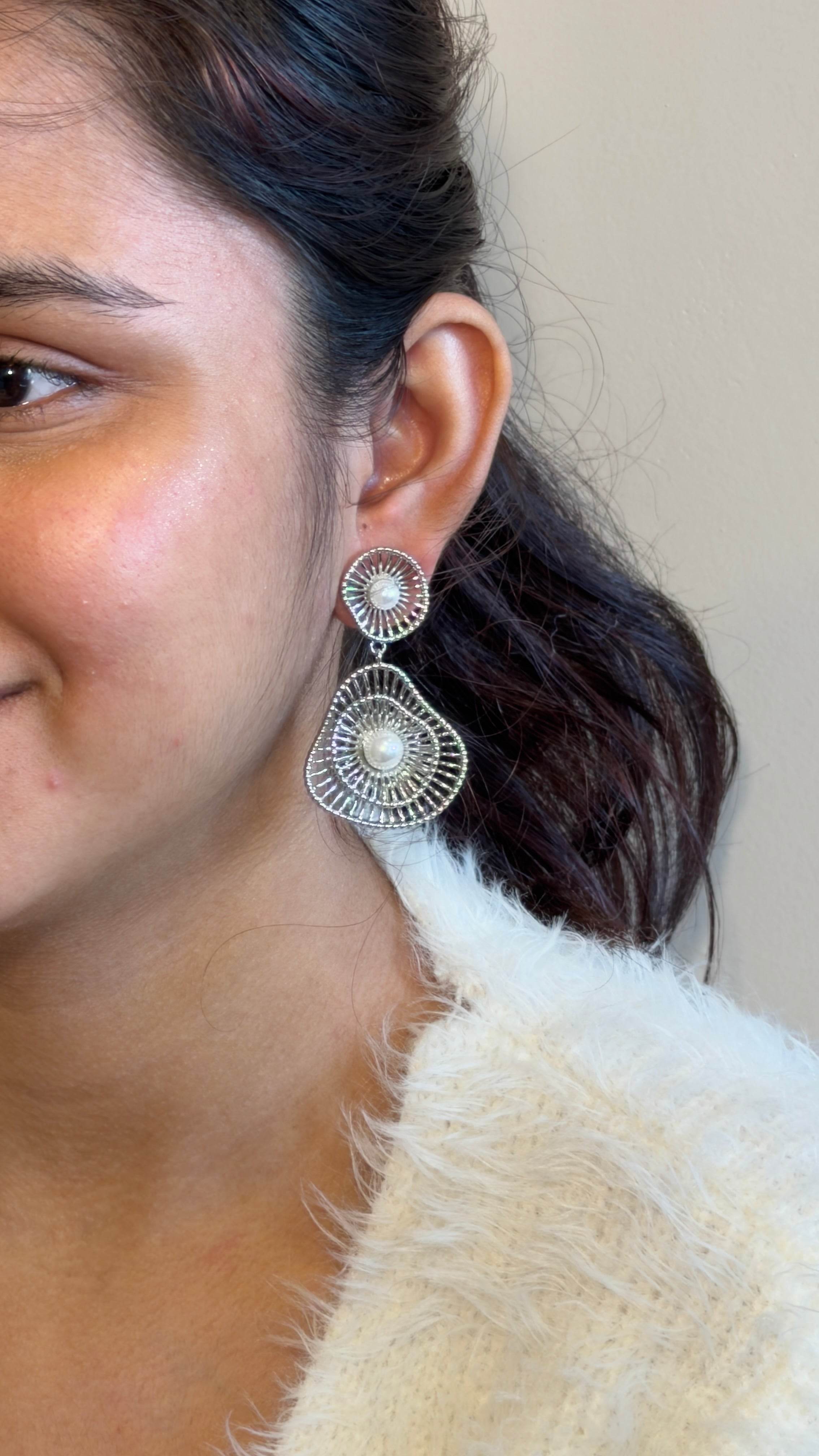 Pearl Radiance Filigree Drop Earrings