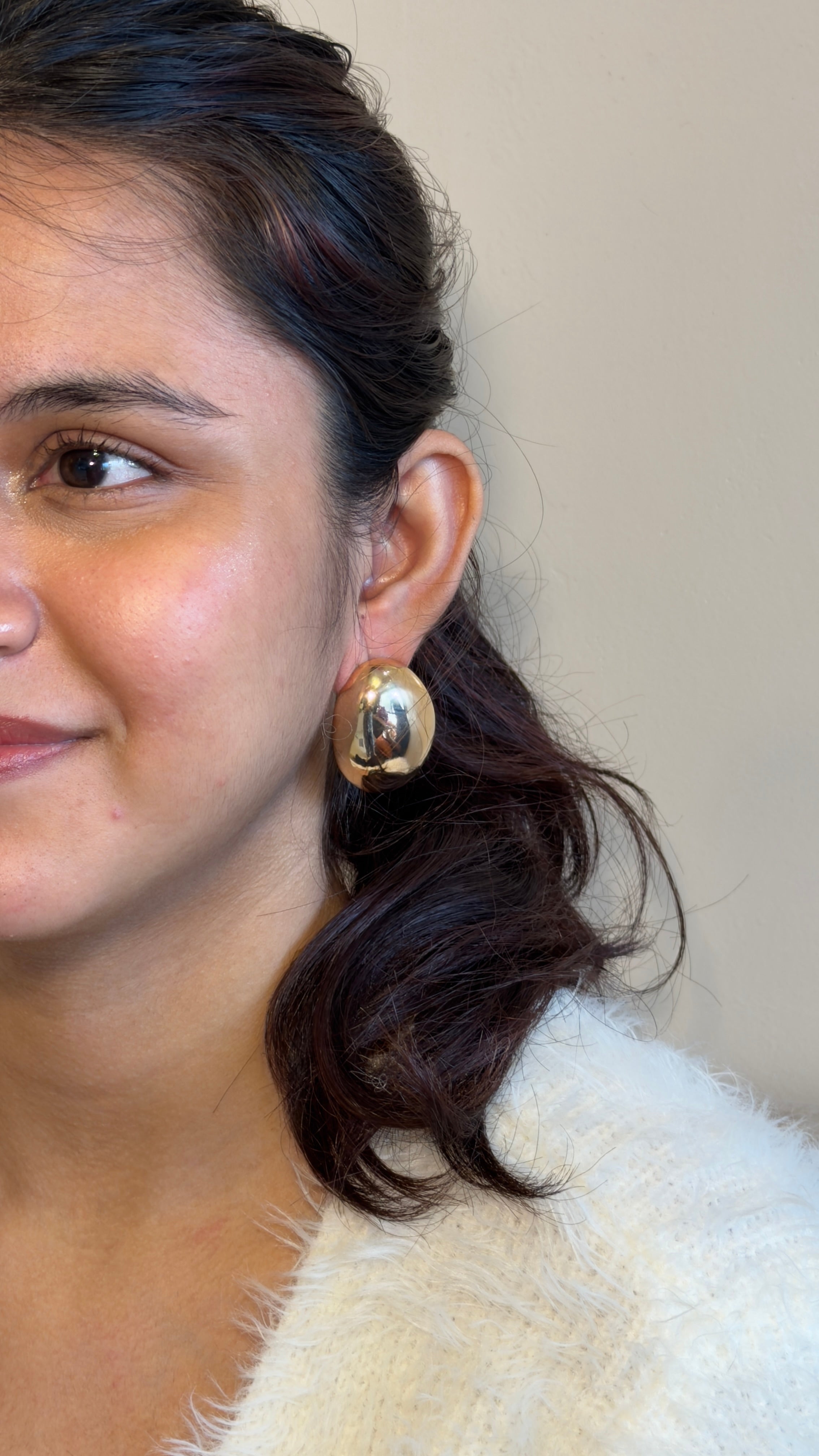 Golden Dewdrop Stud Earrings