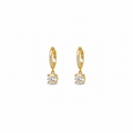Celeste Solitaire Drop Huggie Earrings