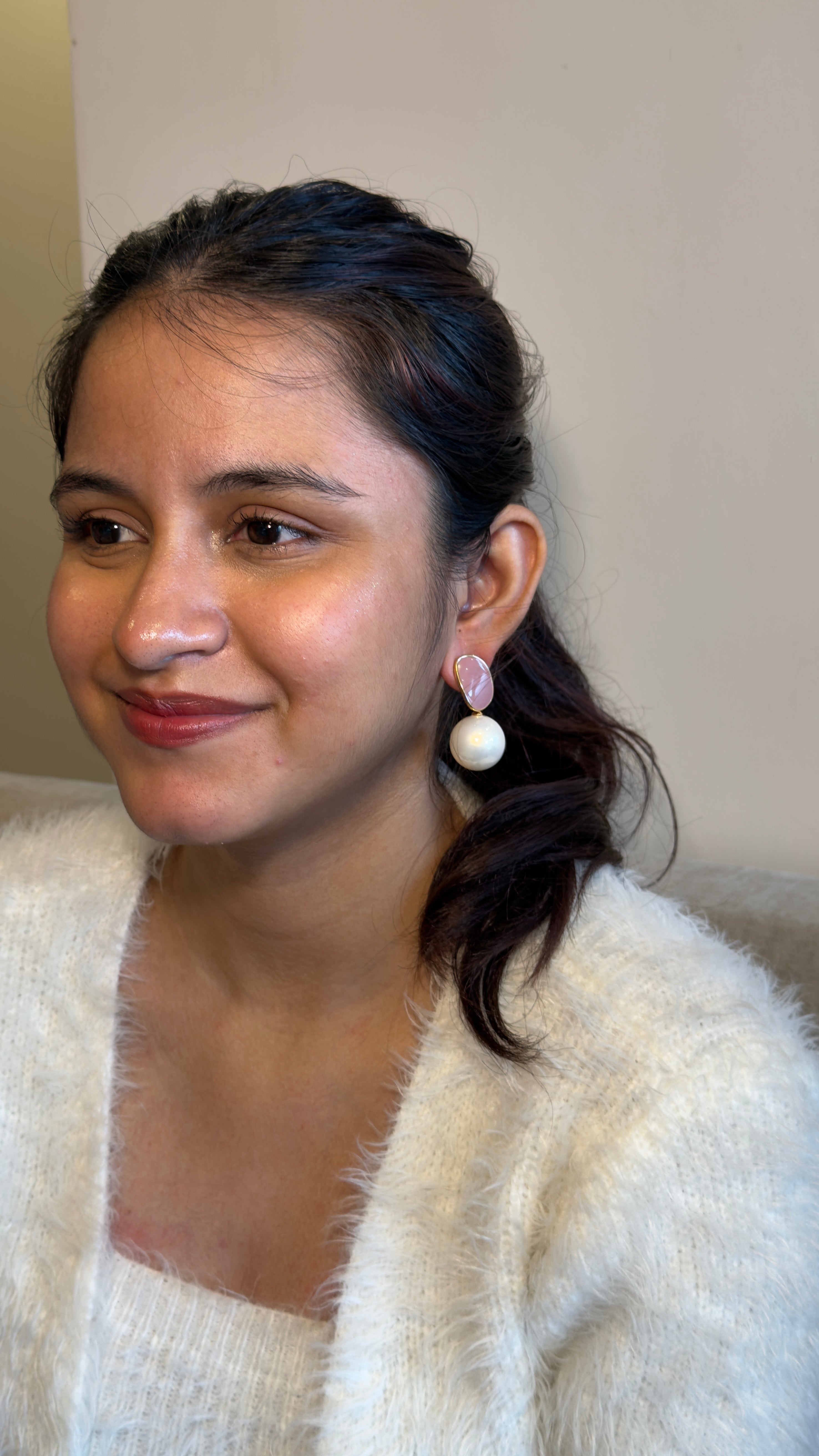 Blush Pearl Harmony Drop Earrings