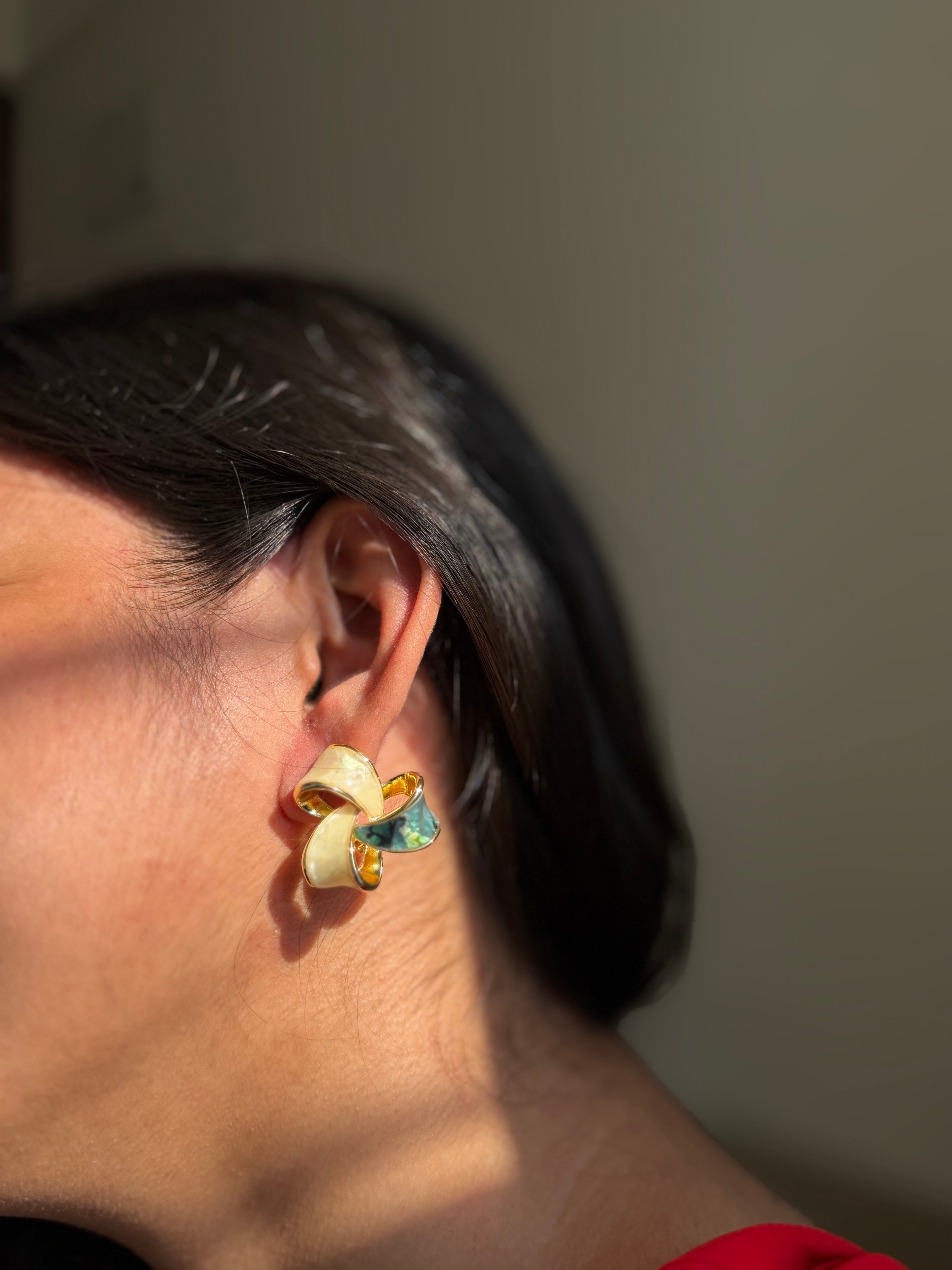 Ocean Whisper Knot Stud Earrings