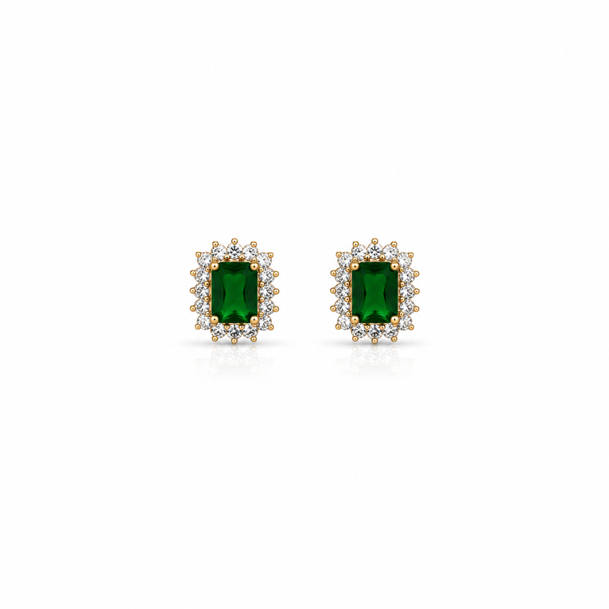 Emerald Duchess Halo Studs