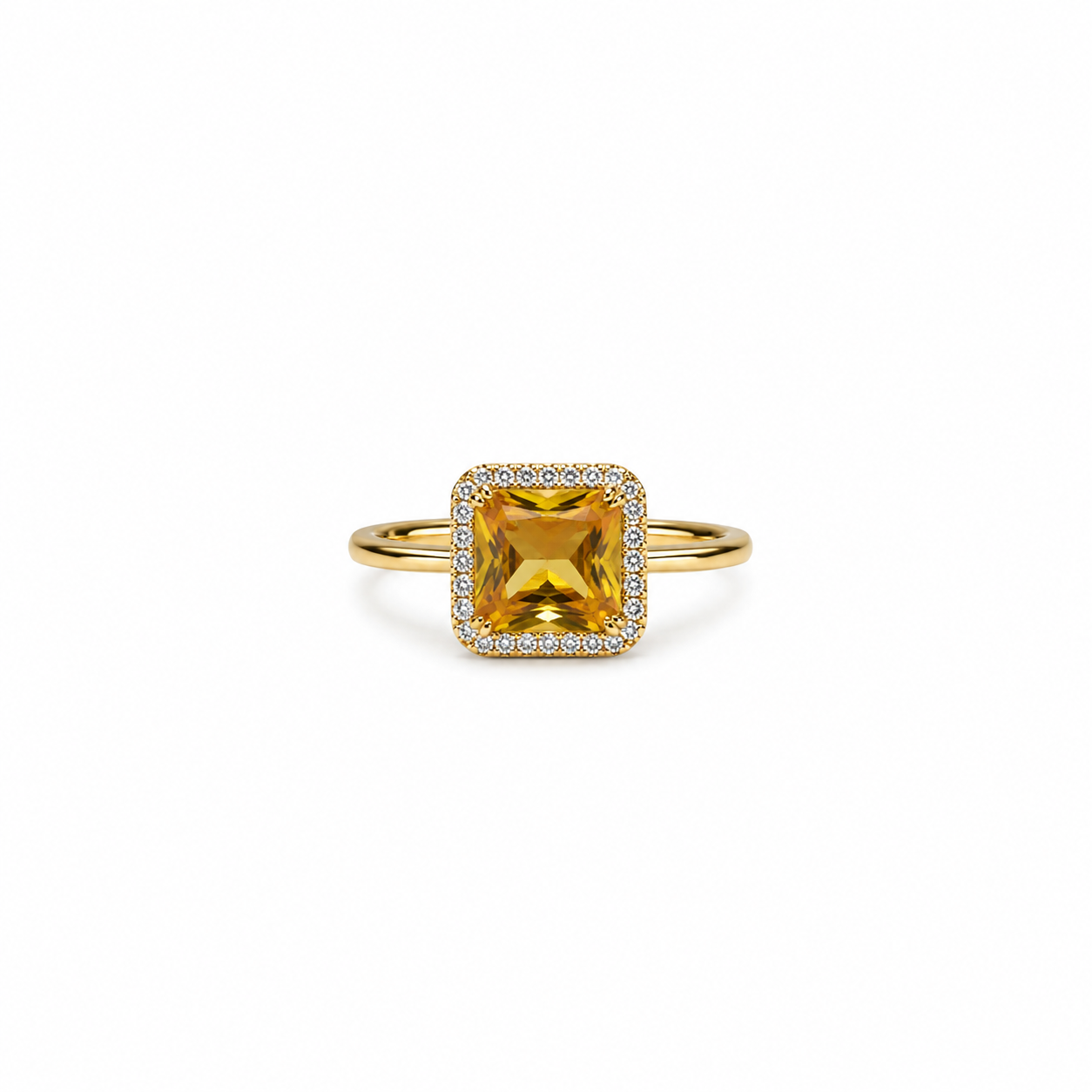 Golden Radiance Halo Ring