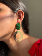 Emerald Luxe Statement Drop Earrings