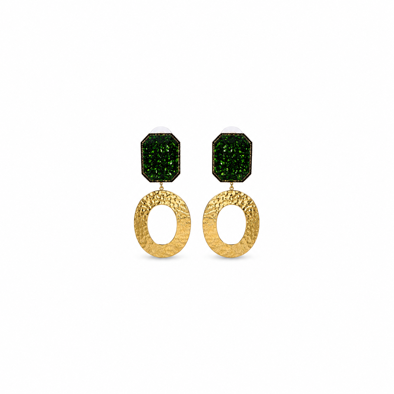 Emerald Luxe Statement Drop Earrings