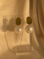 Olive Pearl Glow Earrings