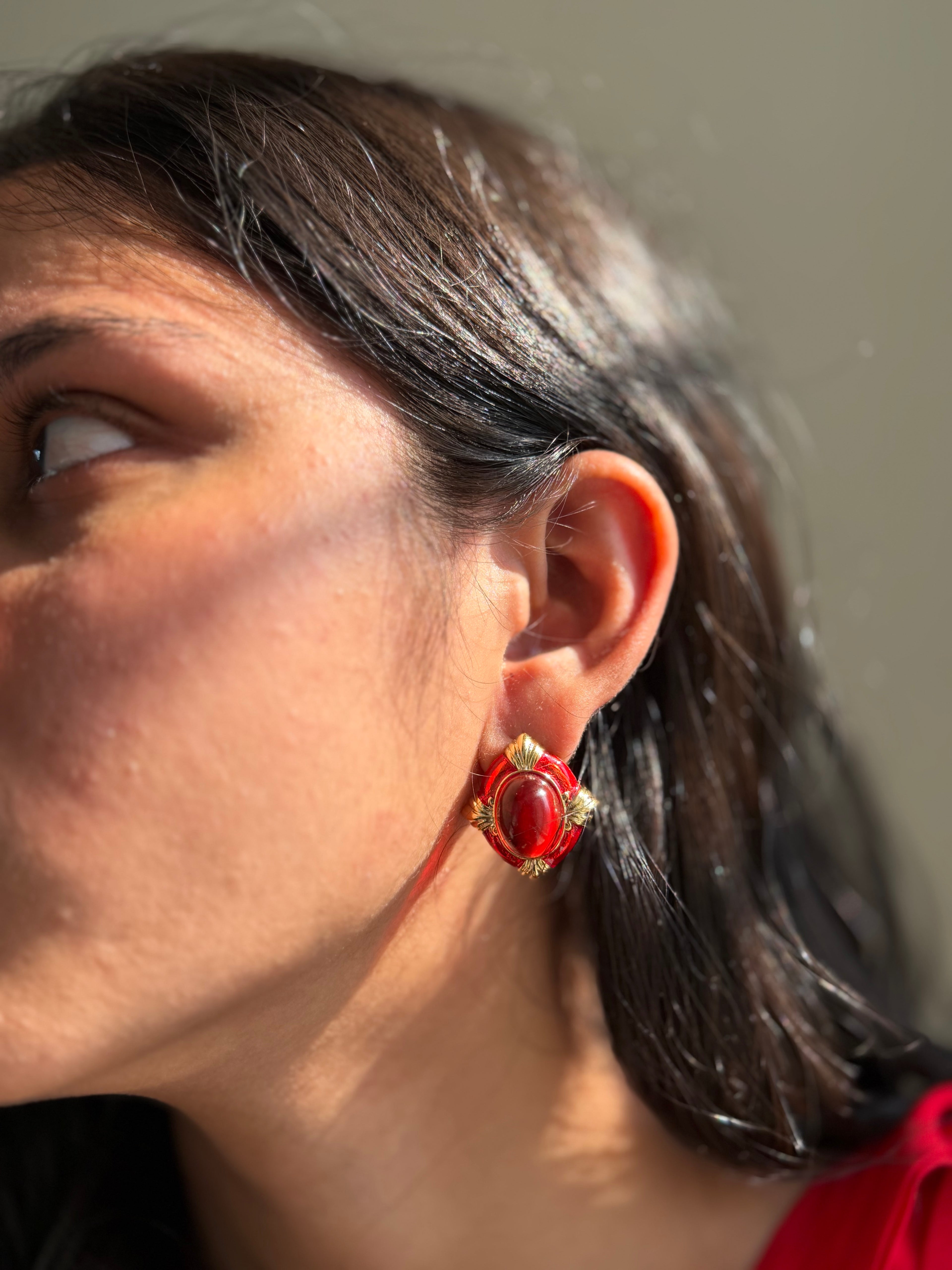 Crimson Empress Stud Earrings