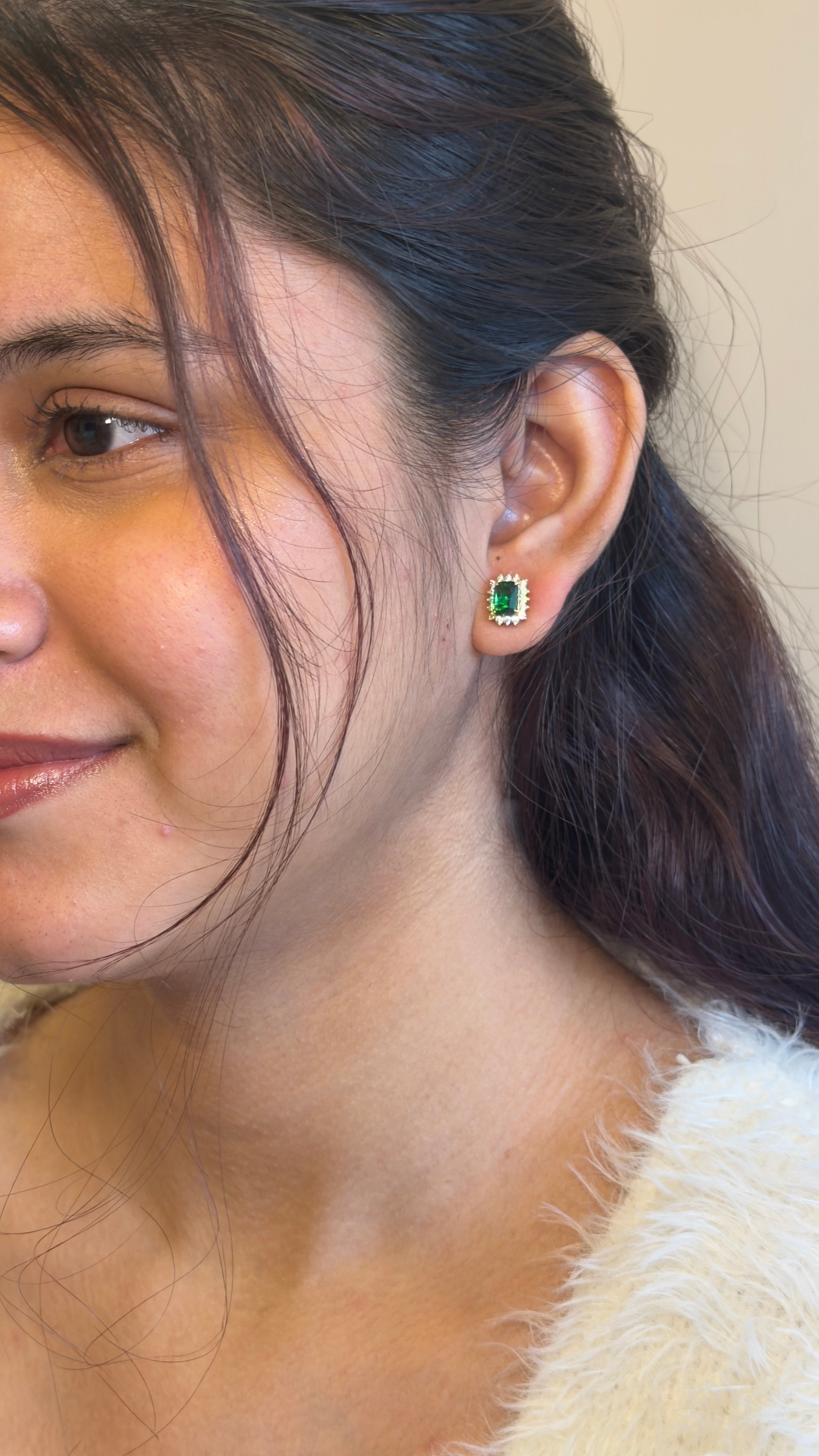 Emerald Duchess Halo Studs