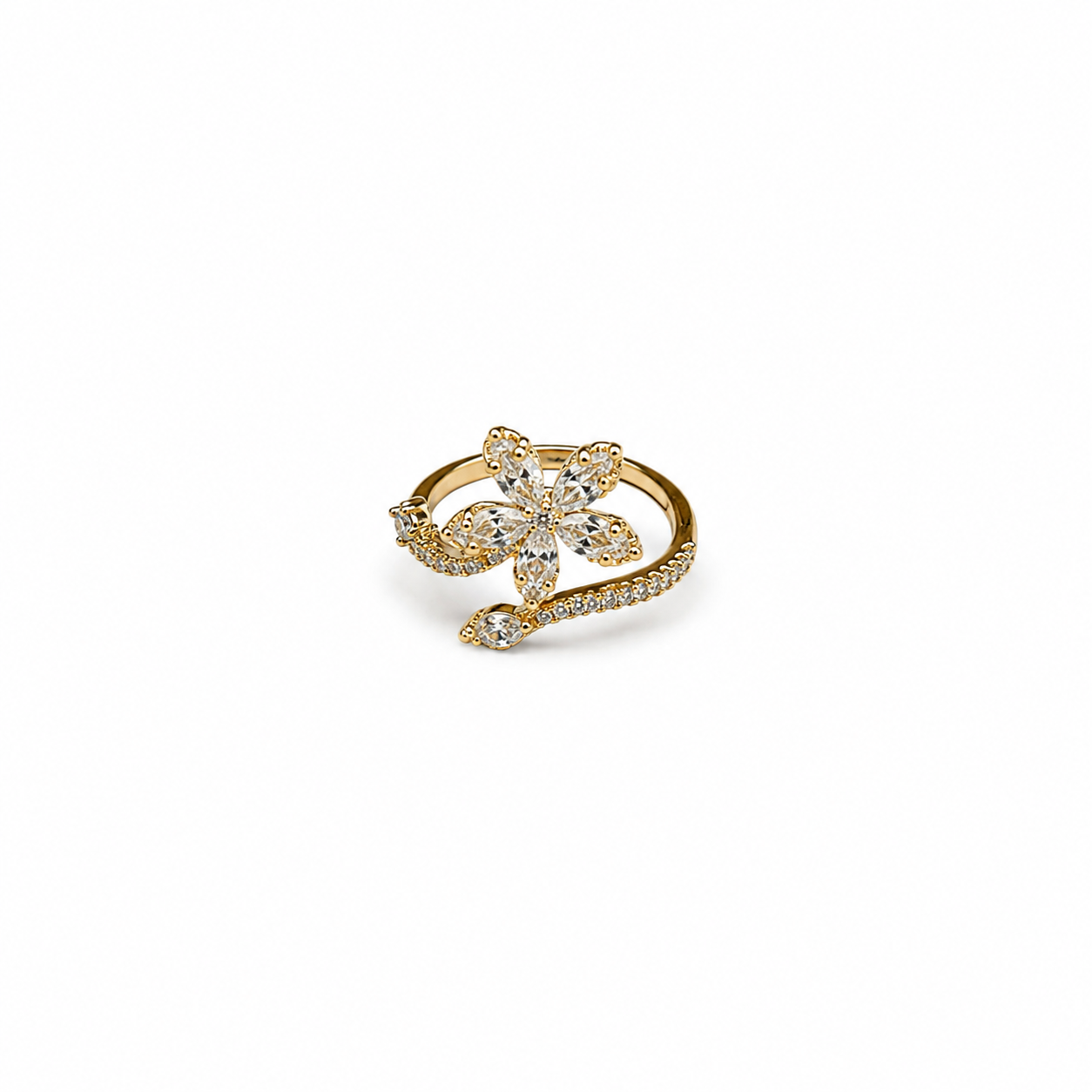 Golden Bloom Vine Ring