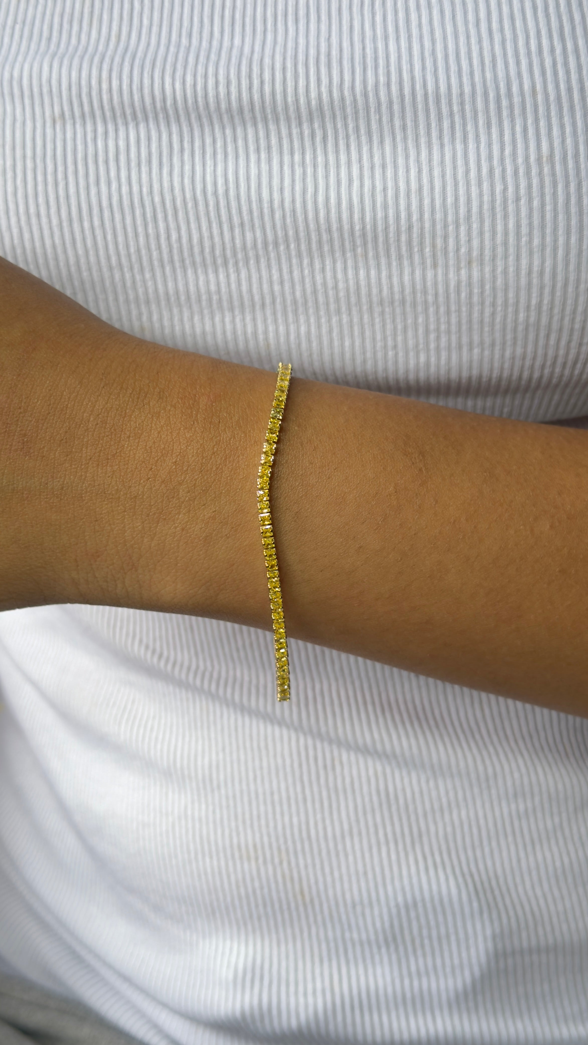 Golden Glow Tennis Bracelet
