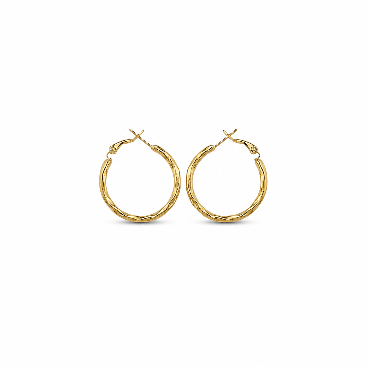Luna Textured Hoop Earrings
