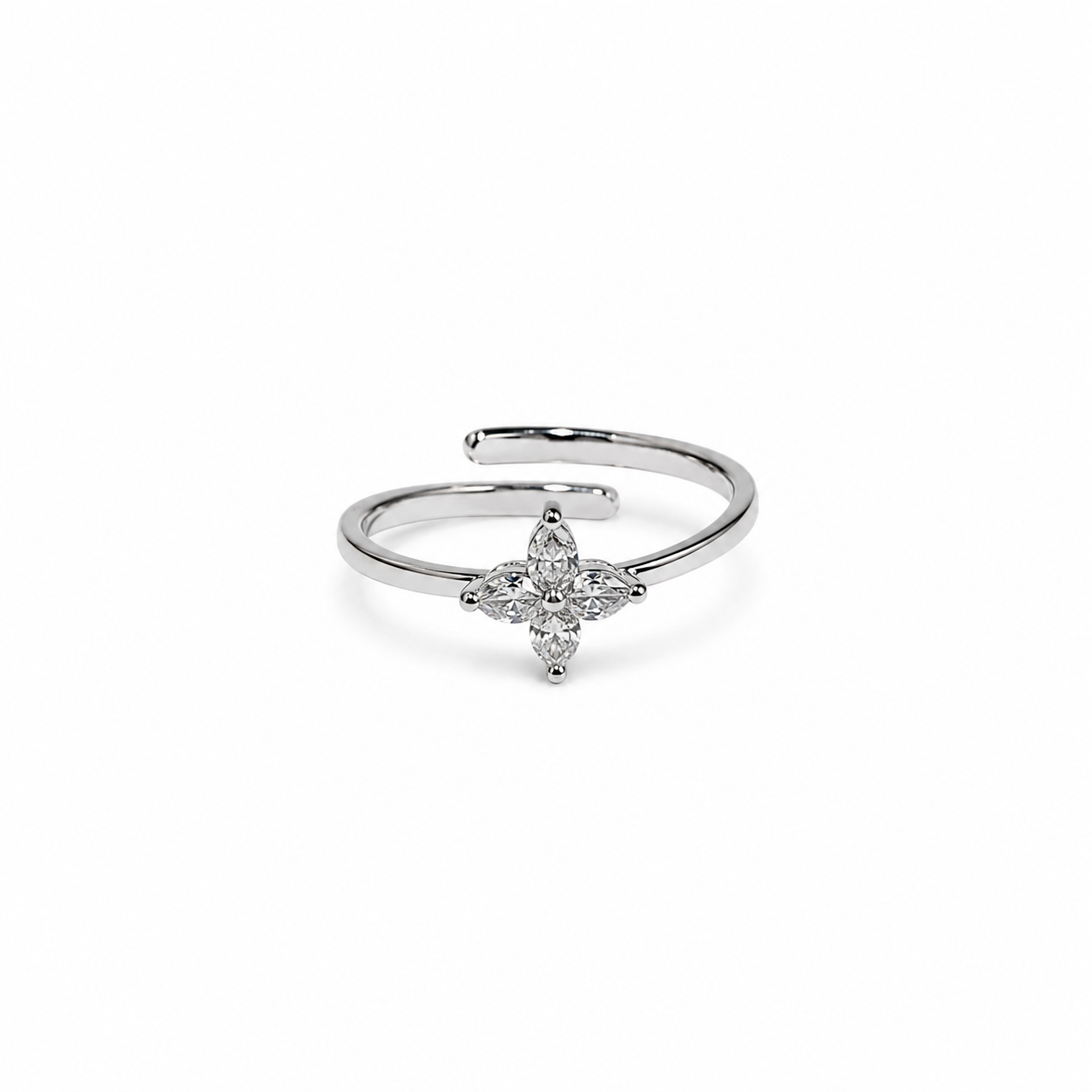 Silver Fleur Open Ring