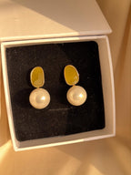 Olive Pearl Glow Earrings