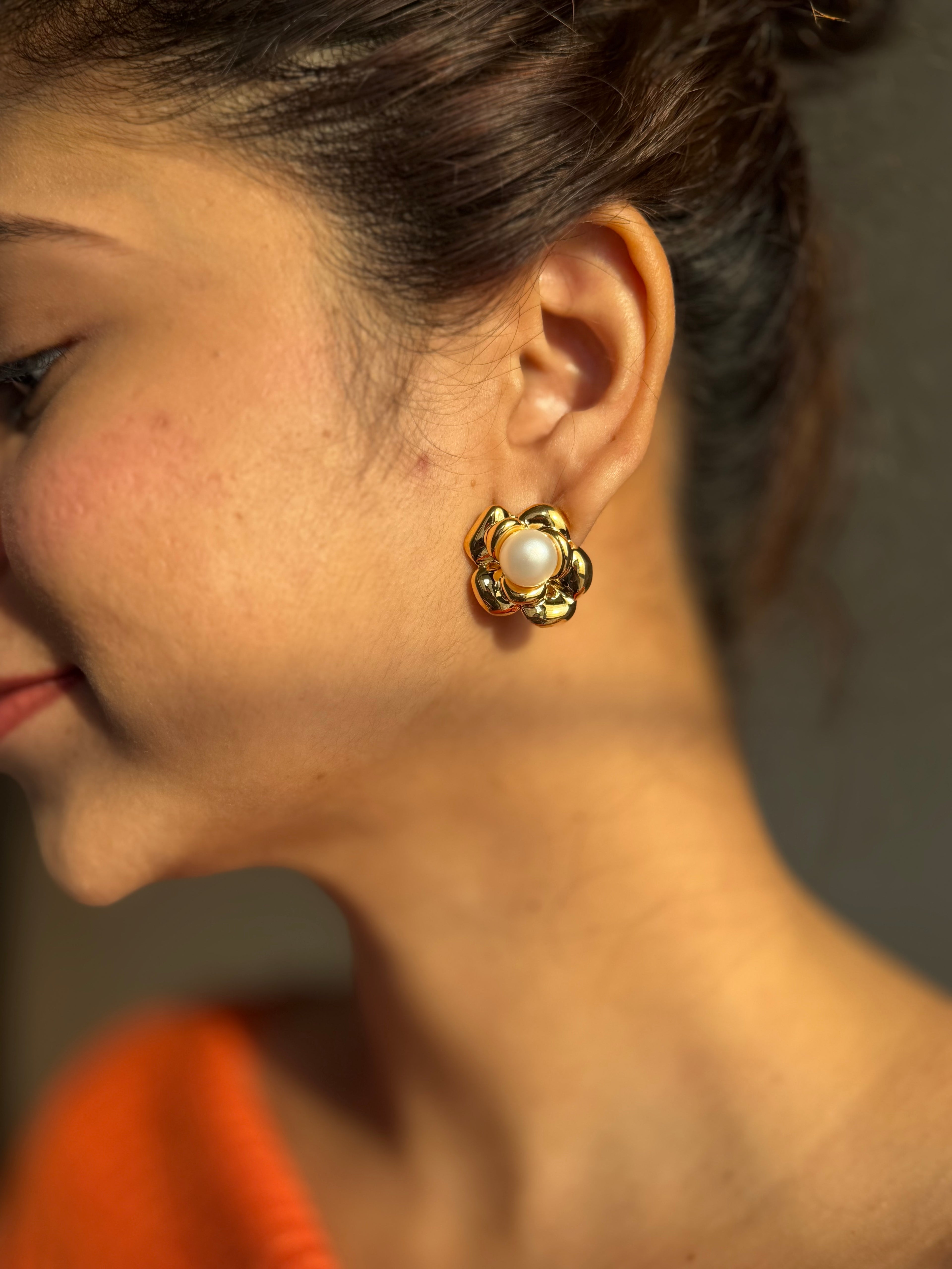 Pearl Bloom Stud Earrings