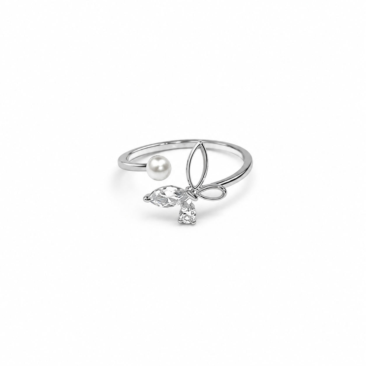 Pearl Flutter Open Ring