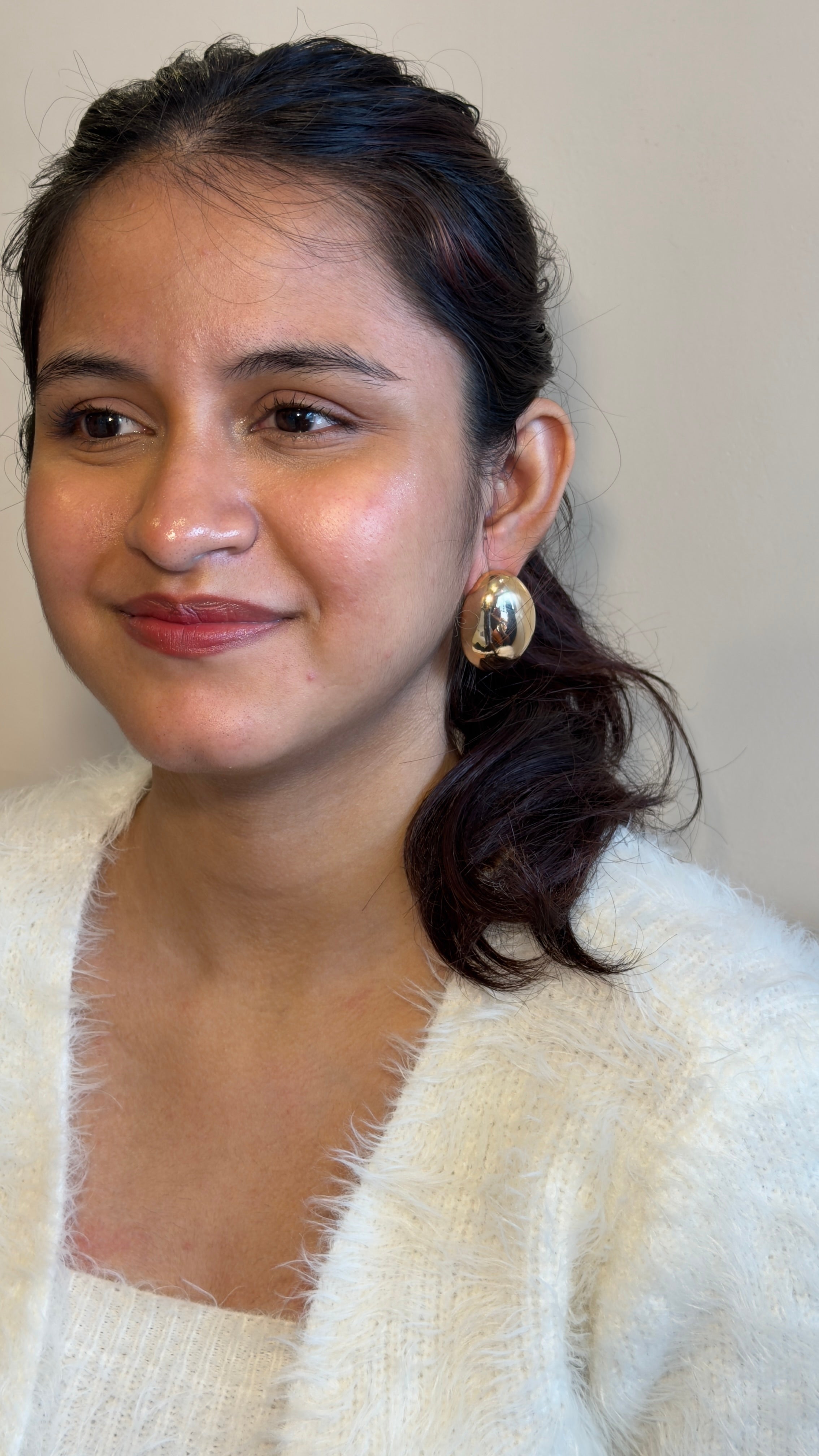 Golden Dewdrop Stud Earrings