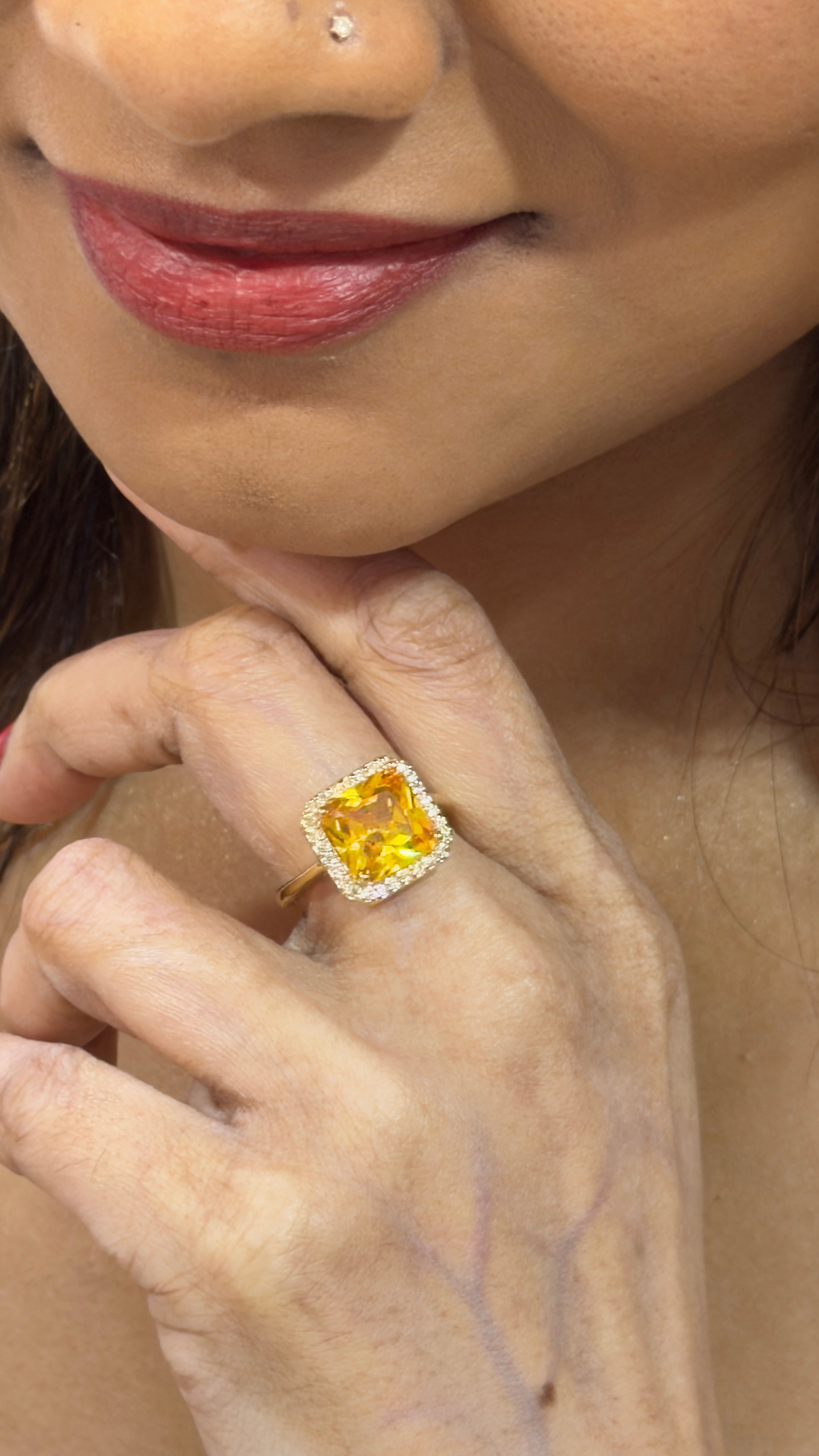 Golden Radiance Halo Ring