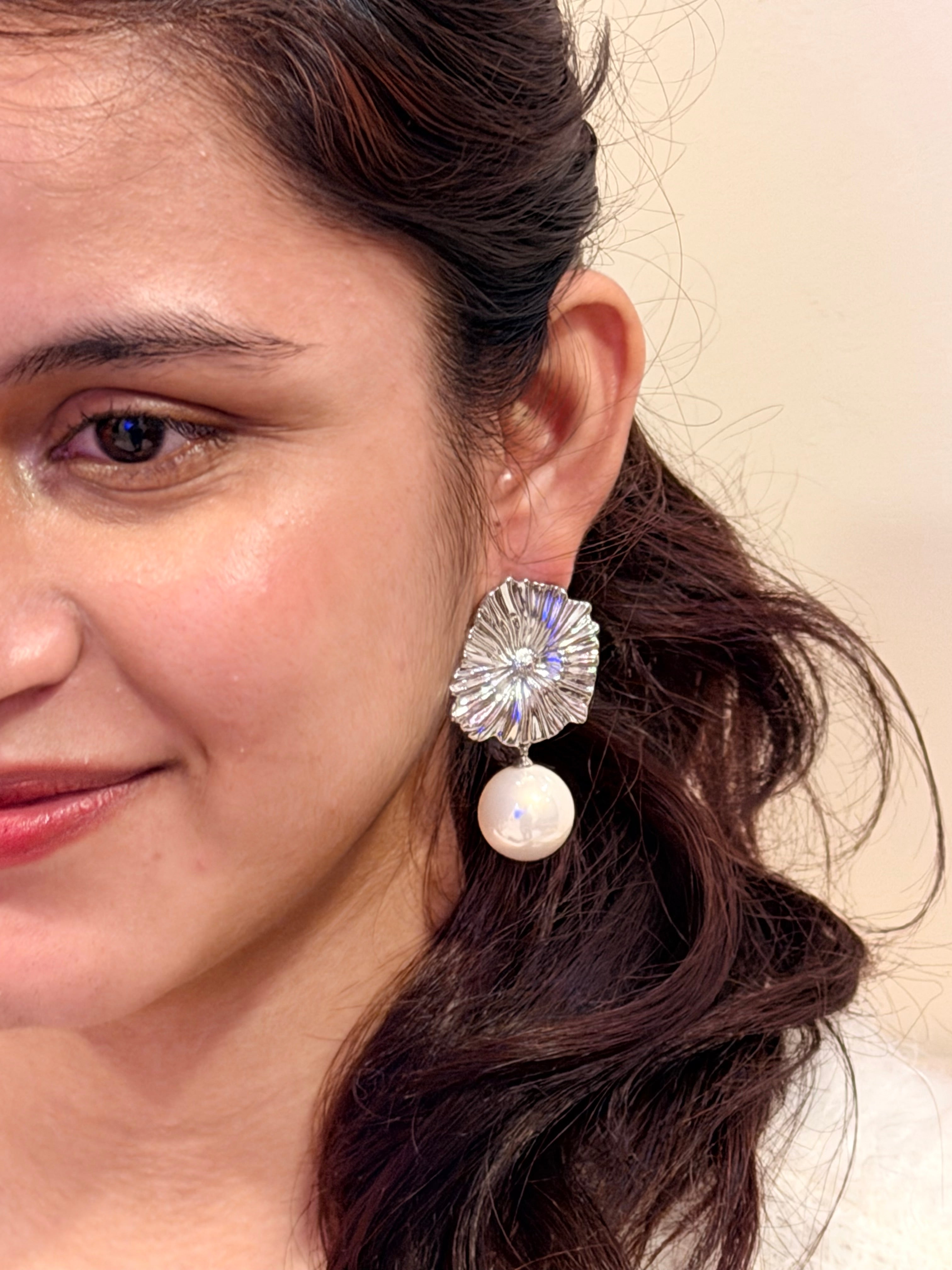 Luna Pearl Bloom Drop Earrings