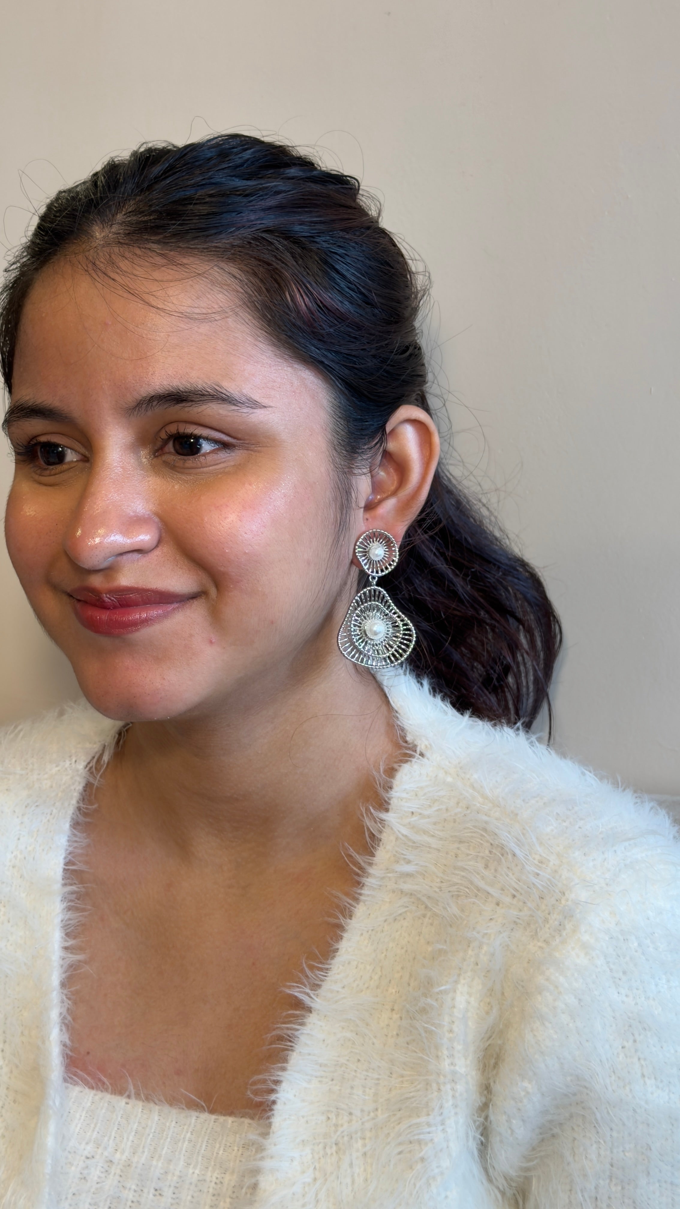 Pearl Radiance Filigree Drop Earrings