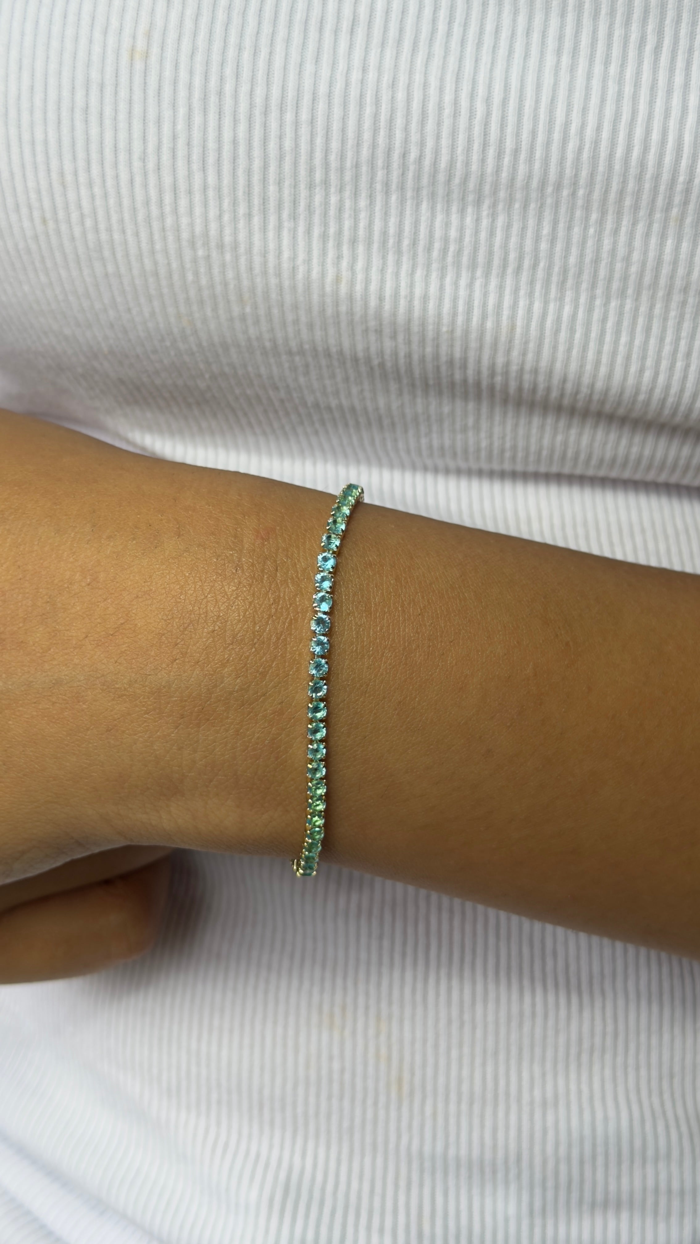 Azure Spark Tennis Bracelet