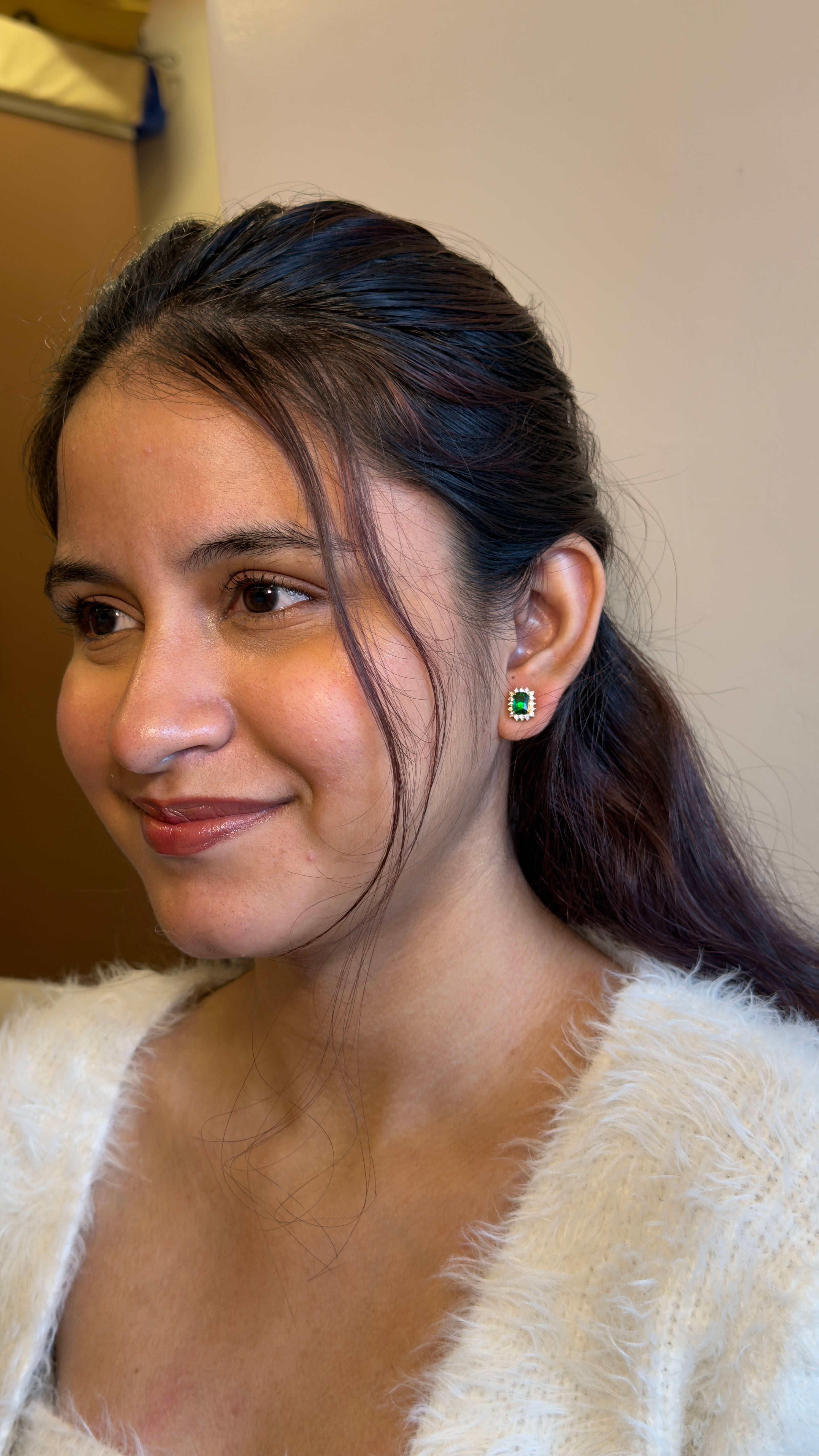 Emerald Duchess Halo Studs