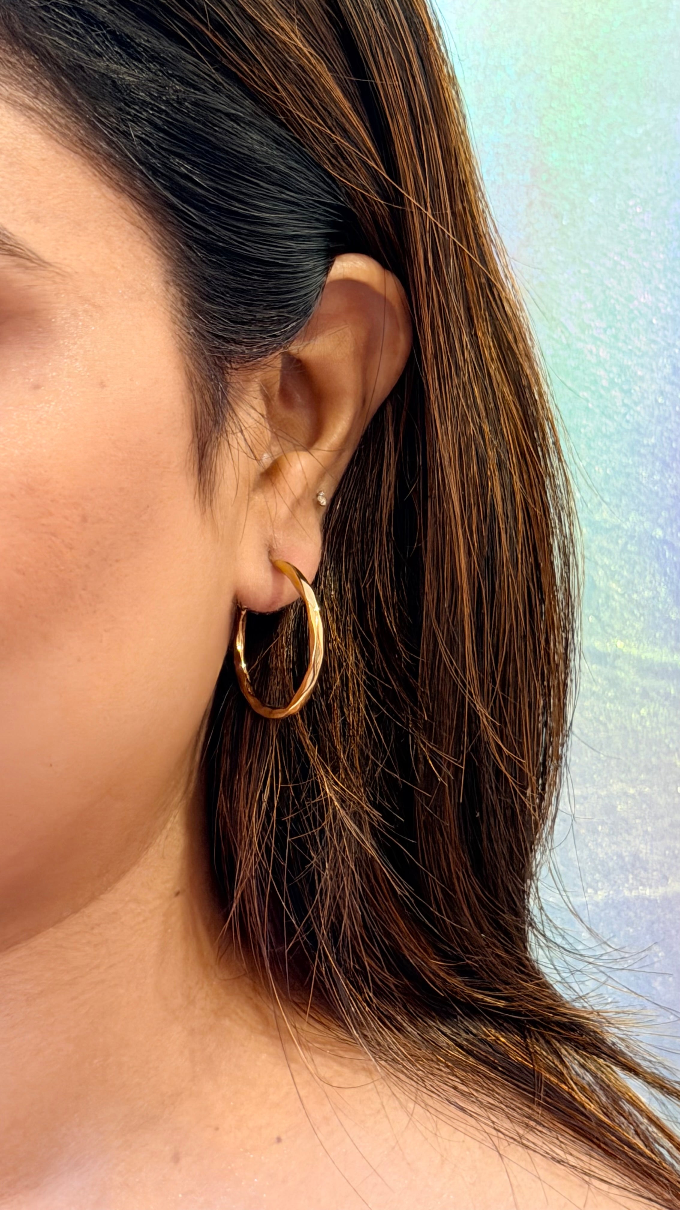 Luna Textured Hoop Earrings