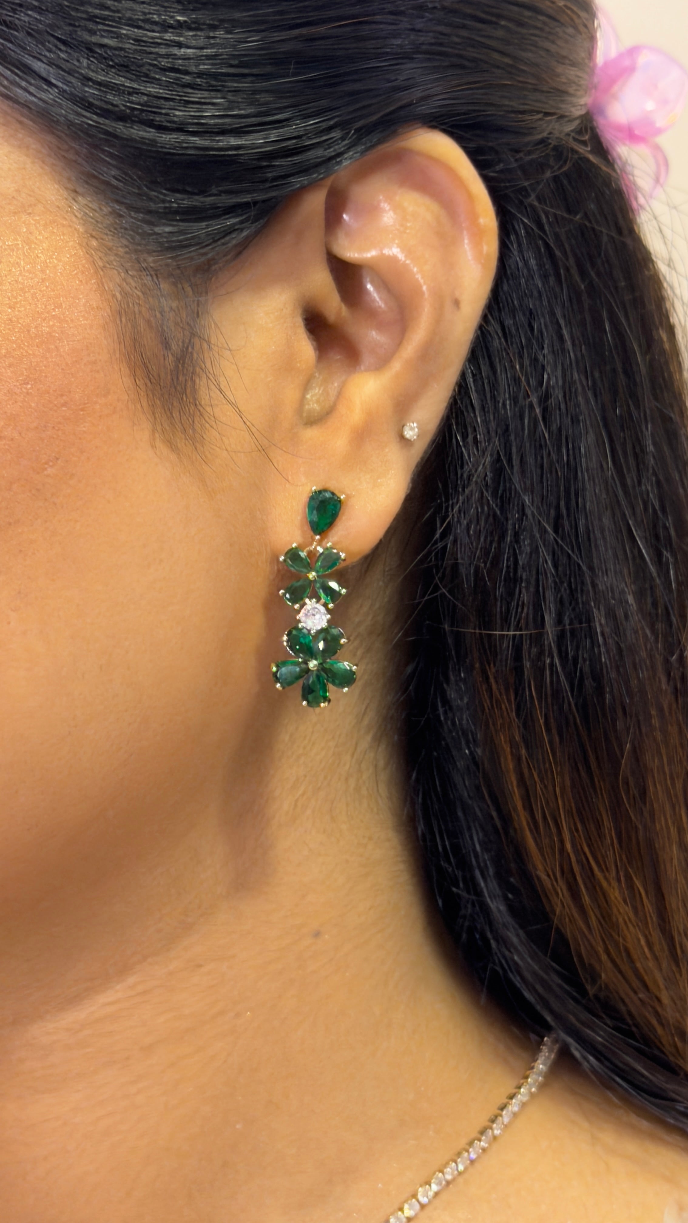 Emerald Blossom Necklace Set
