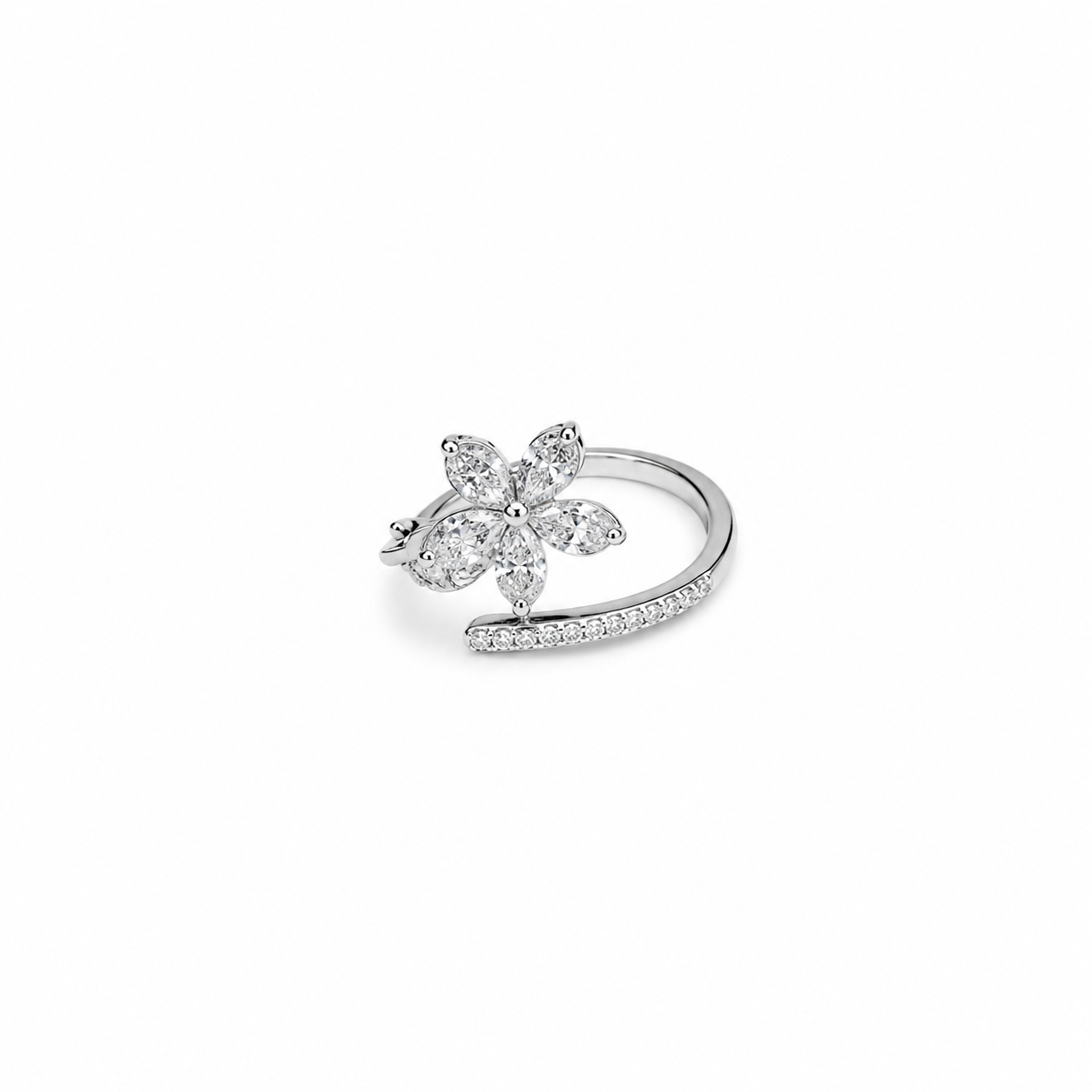 Crystal Blossom Wrap Ring