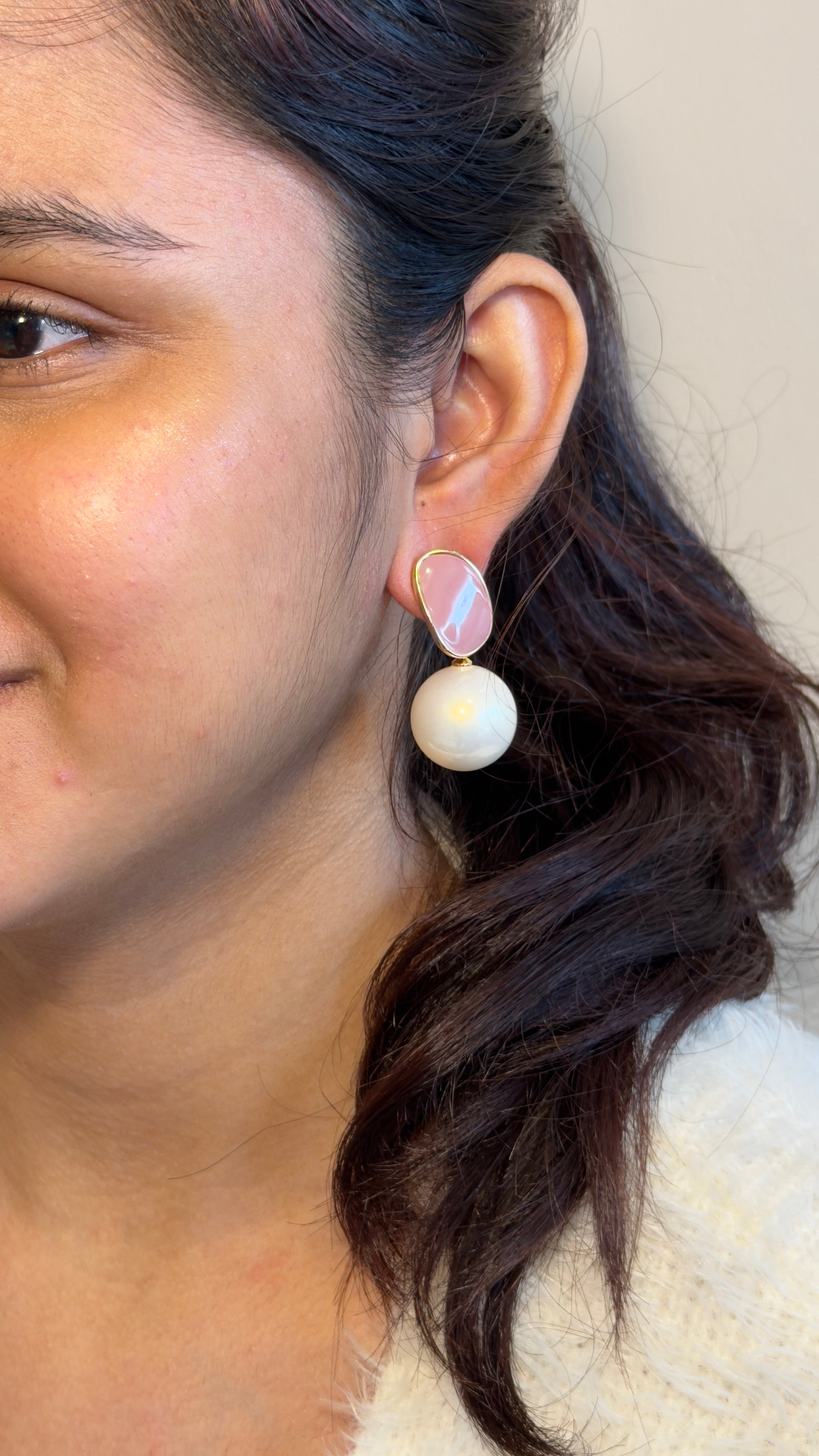 Blush Pearl Harmony Drop Earrings