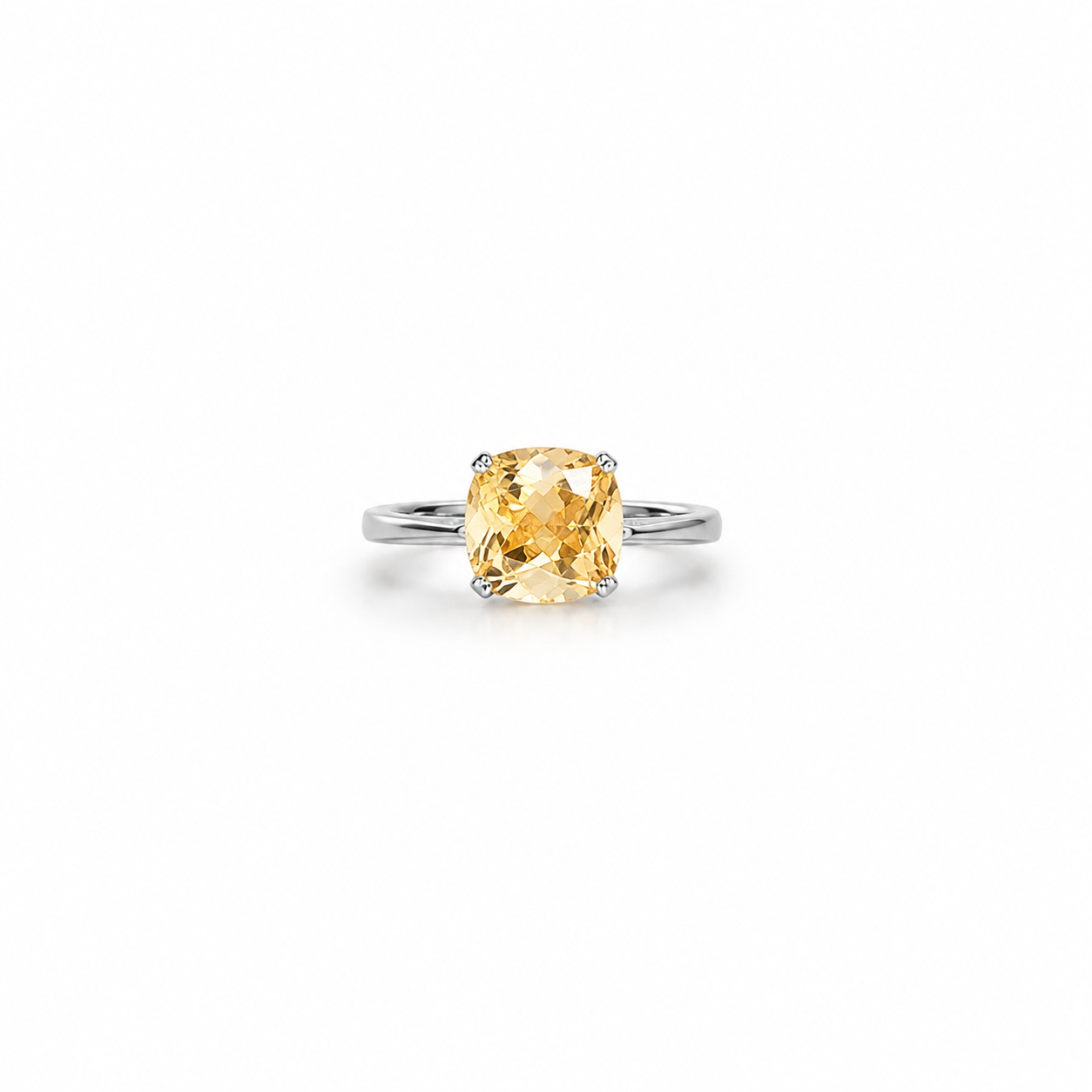 Golden Aura Cushion Ring