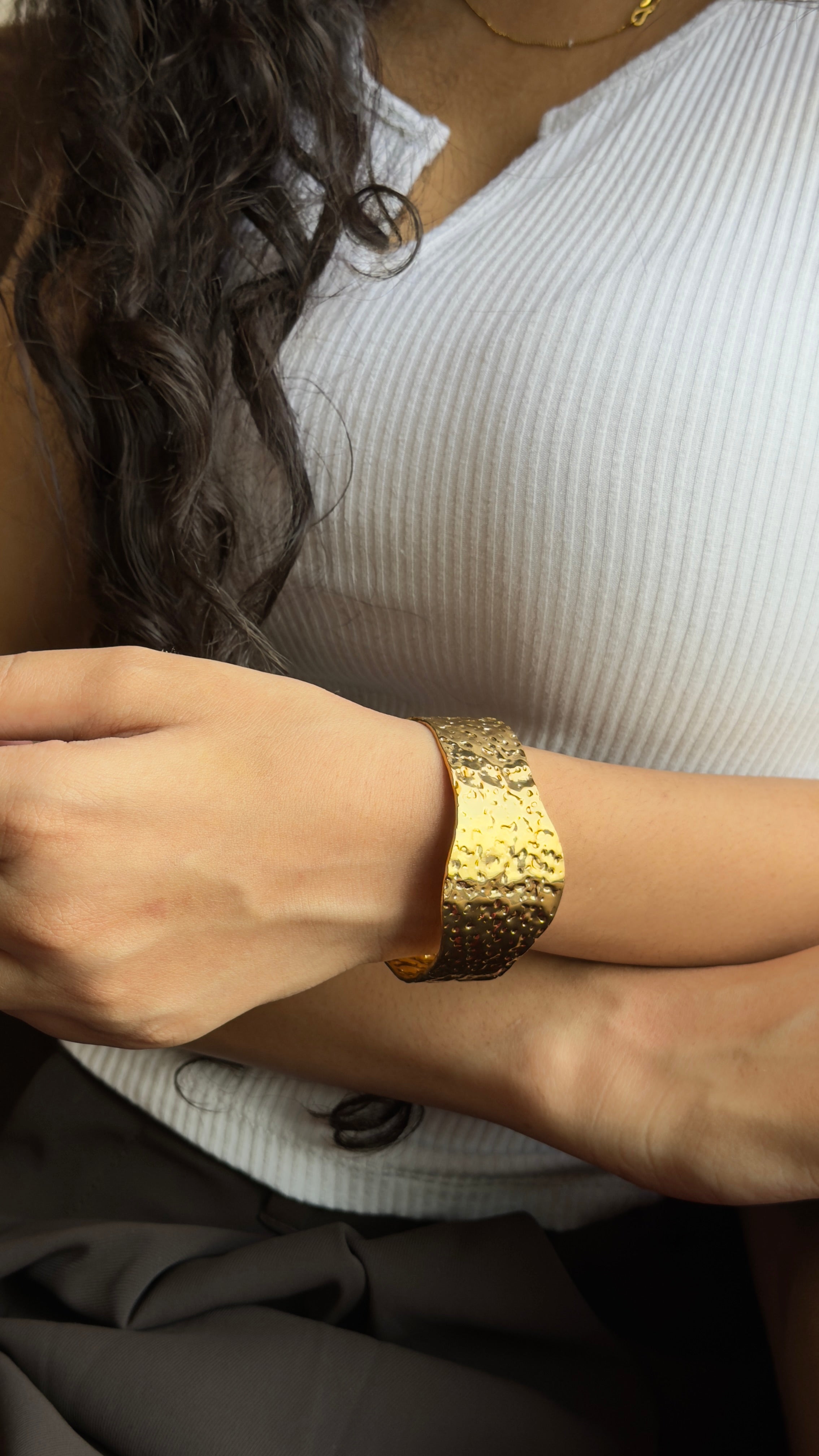 Auric Hammered Cuff Kada