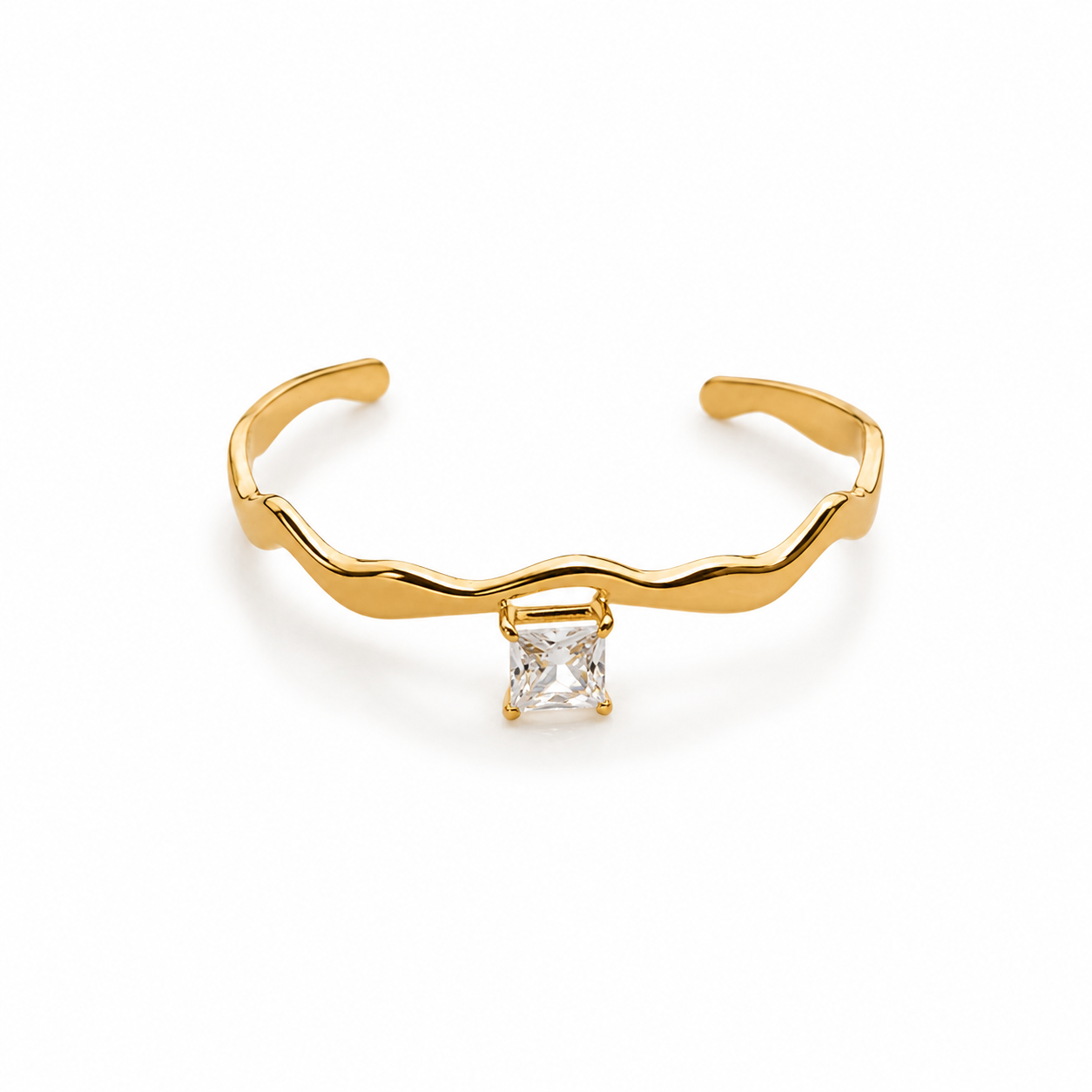 Celeste Solitaire Cuff Kada