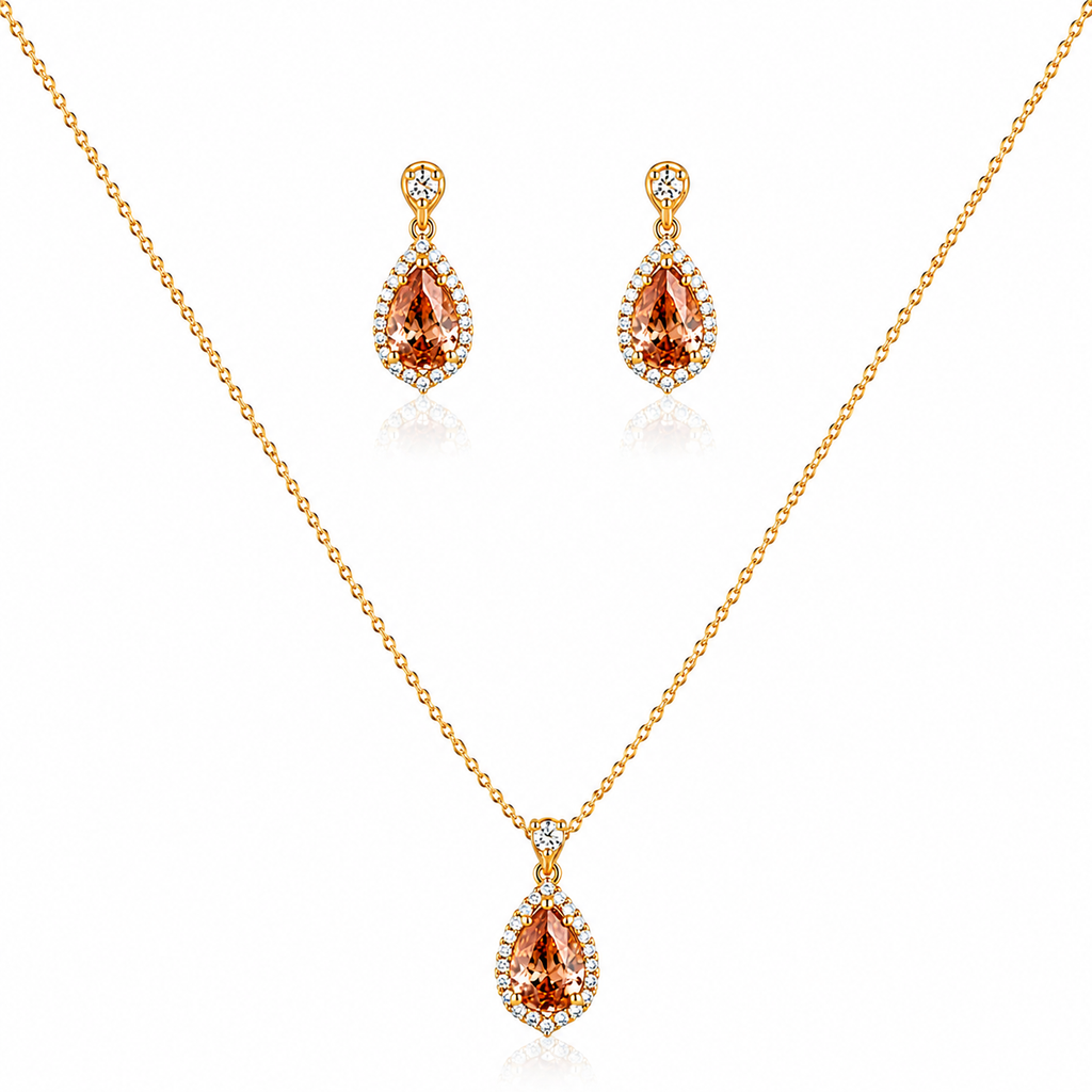 Amber Teardrop Elegance Set