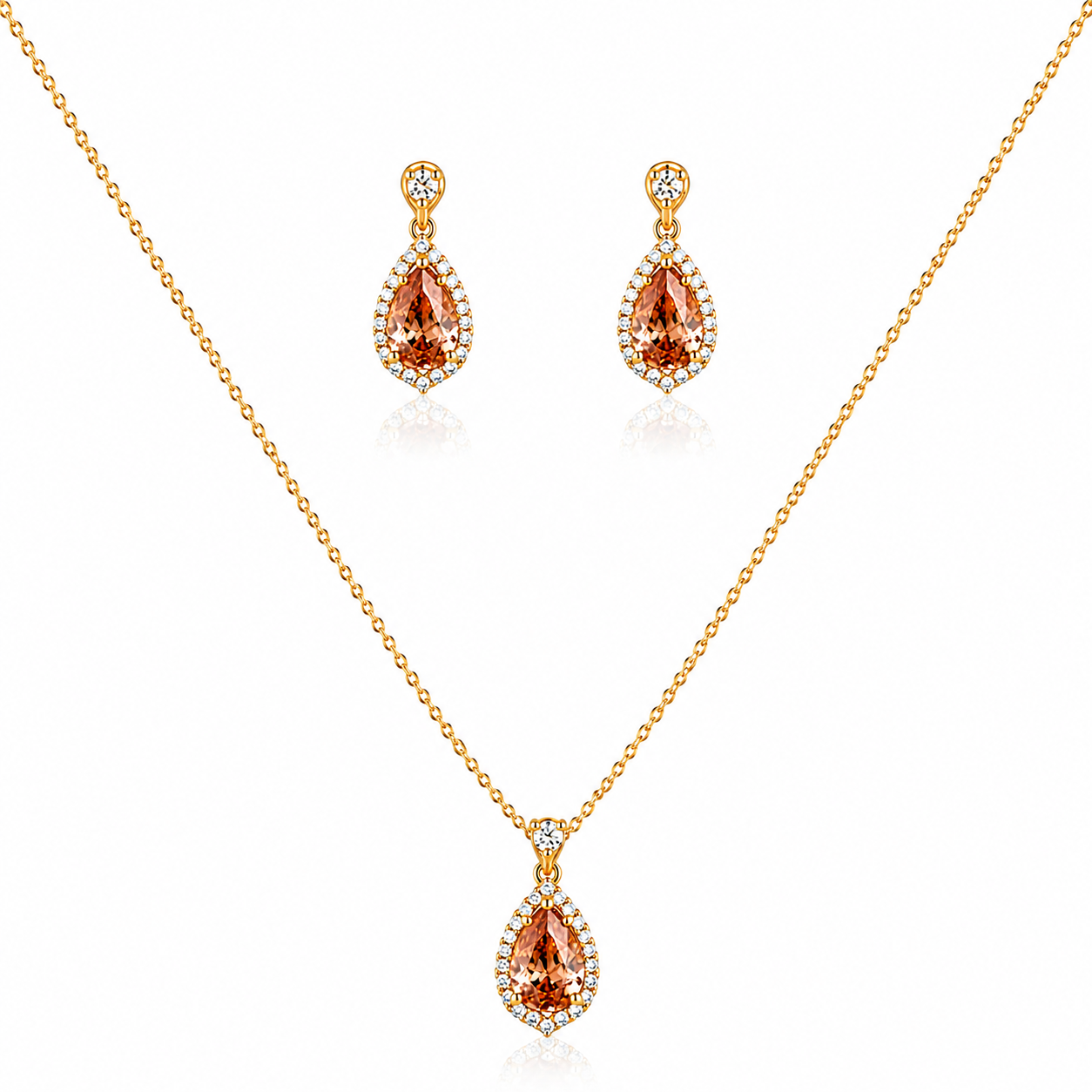 Amber Teardrop Elegance Set