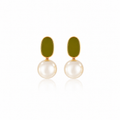 Olive Pearl Glow Earrings
