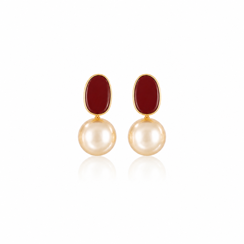 Ruby Pearl Earrings