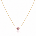 Blush Aura Solitaire Necklace