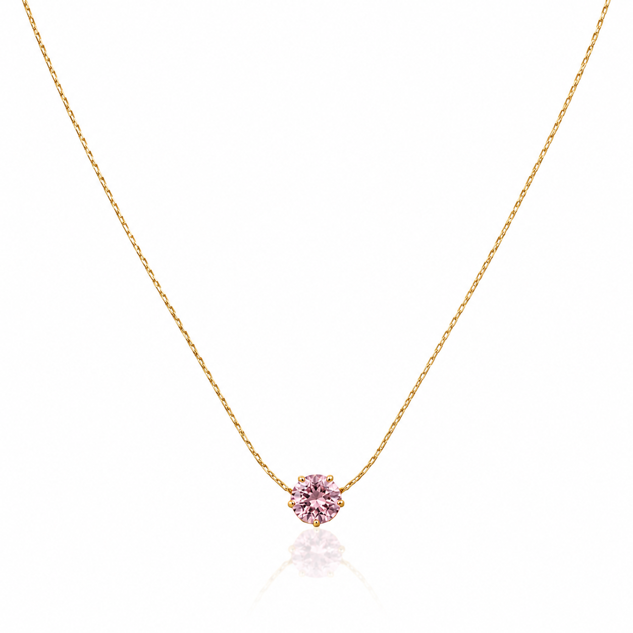Blush Aura Solitaire Necklace
