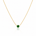 Emerald Dew Solitaire Necklace