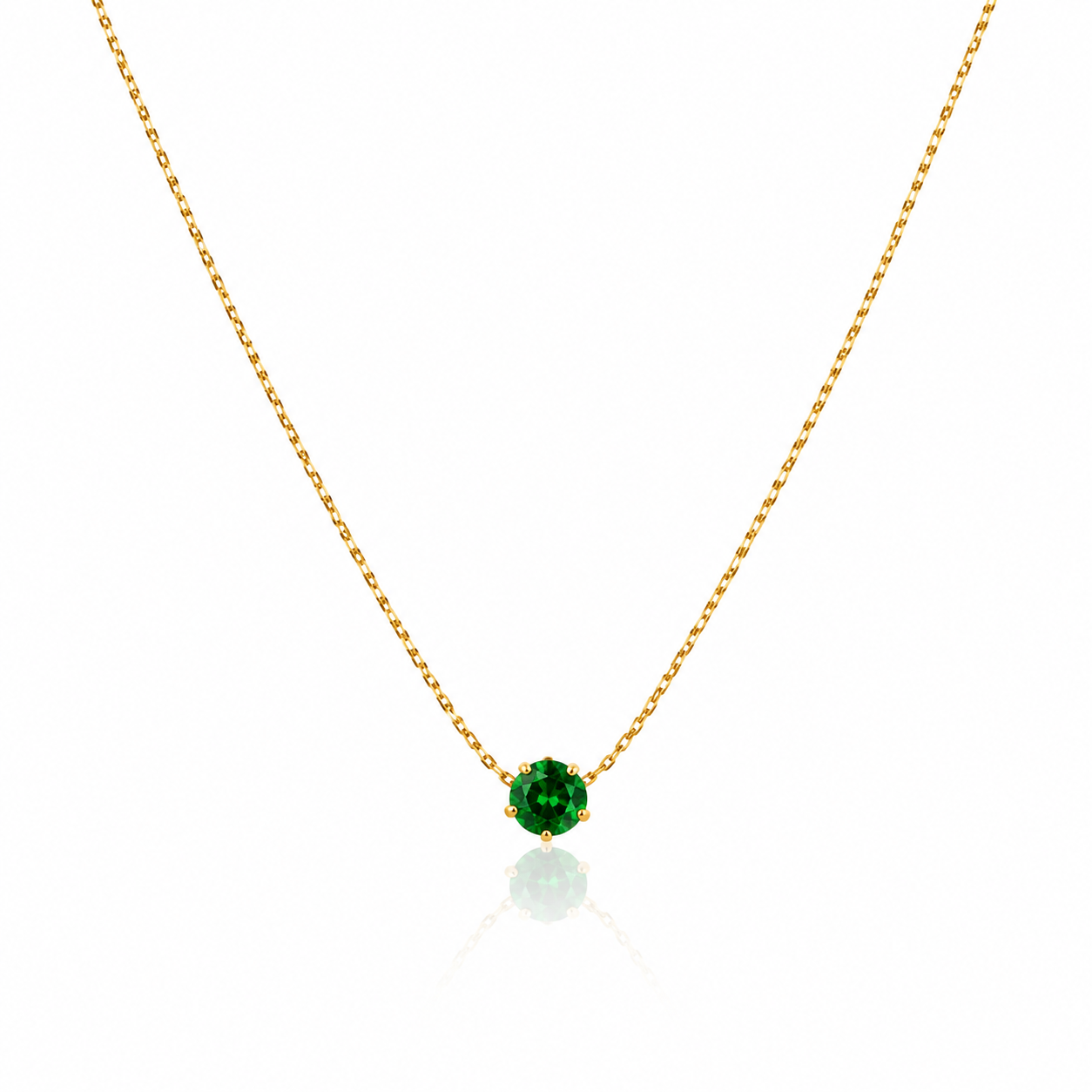 Emerald Dew Solitaire Necklace