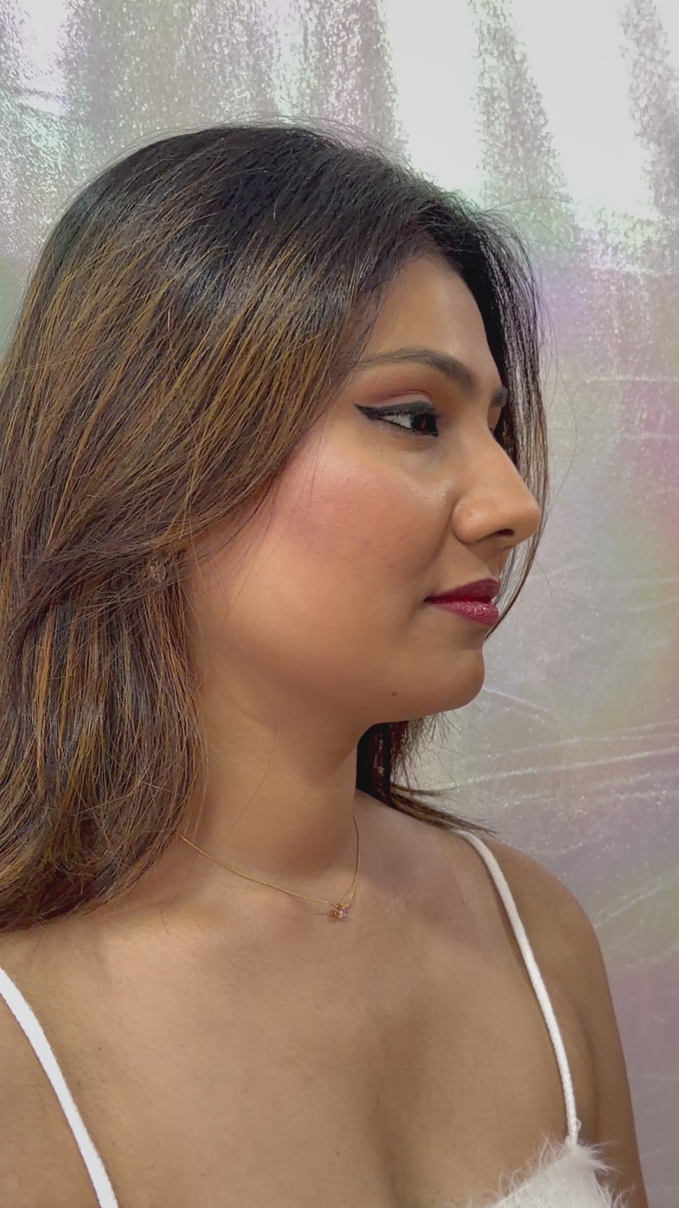 Blush Aura Solitaire Necklace