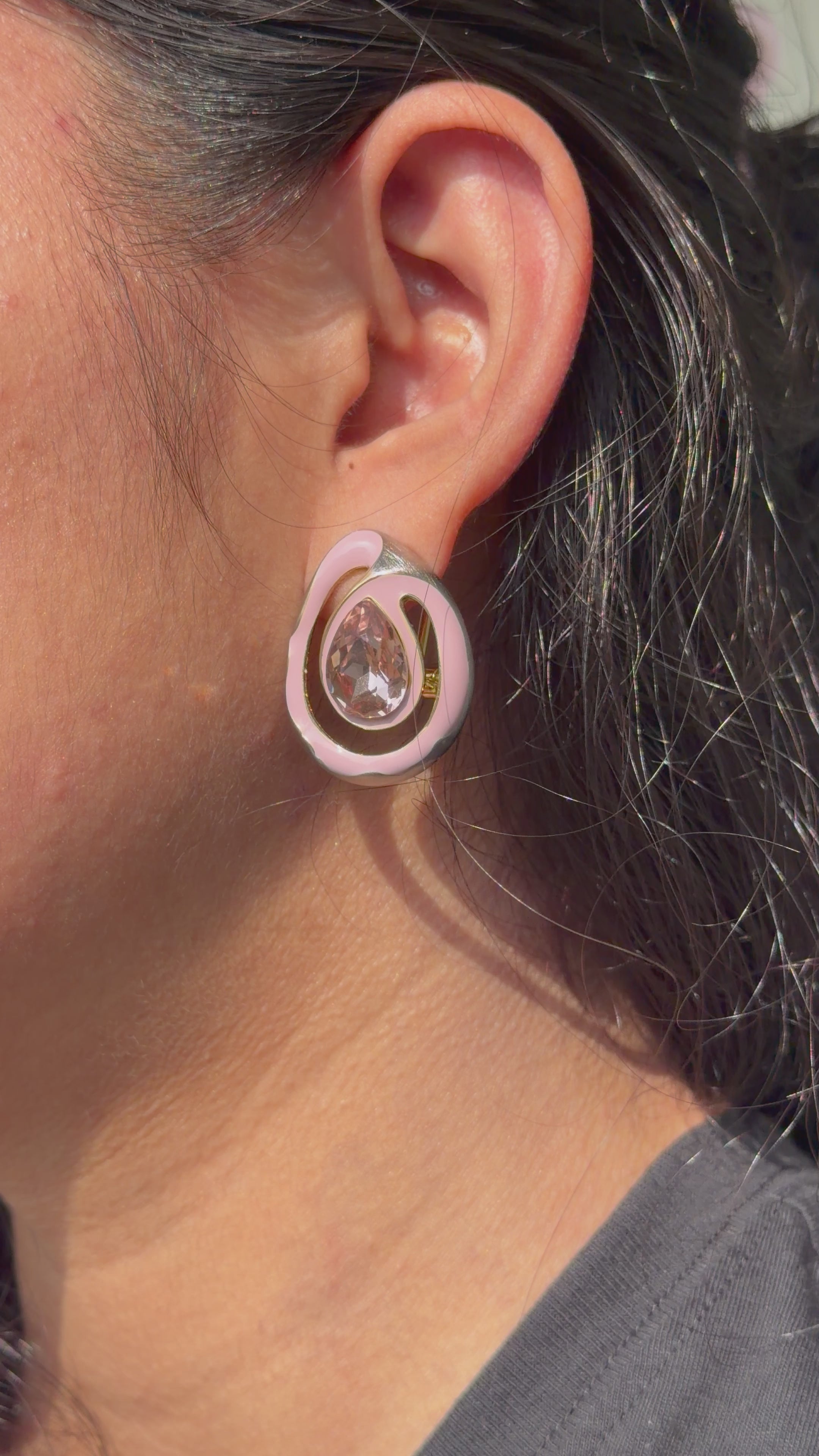 Blush Aura Teardrop Earrings