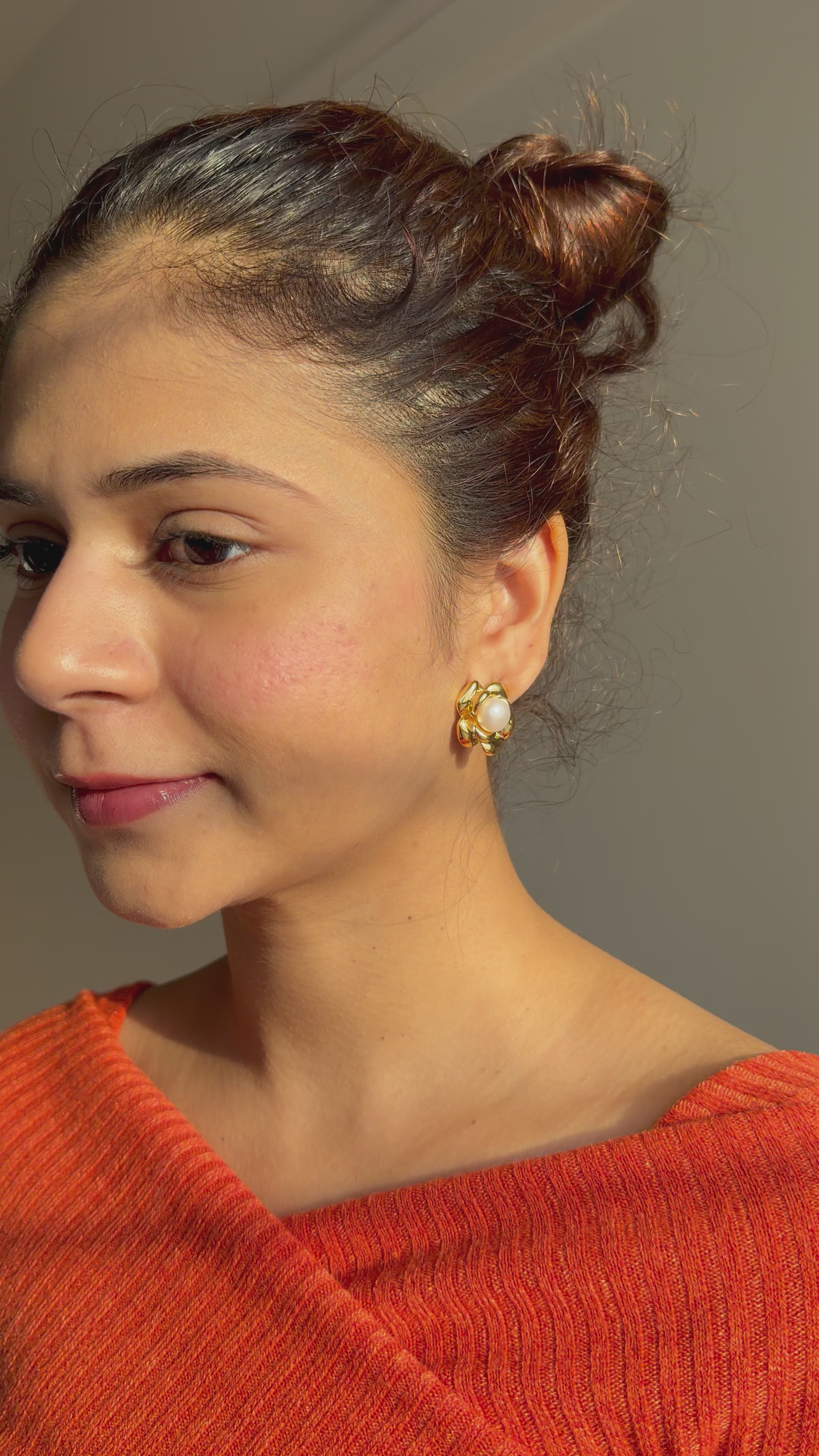 Pearl Bloom Stud Earrings