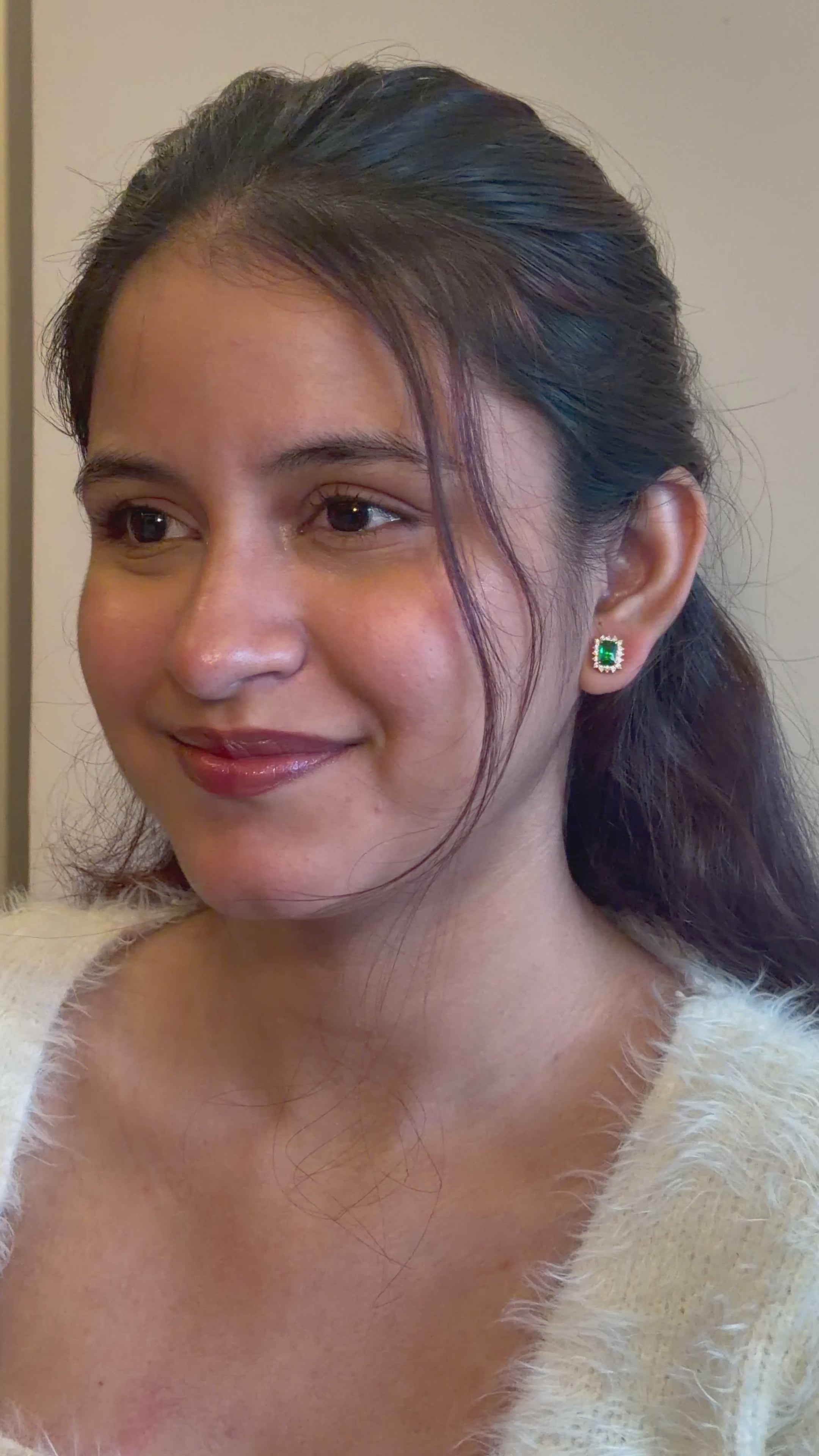 Emerald Duchess Halo Studs