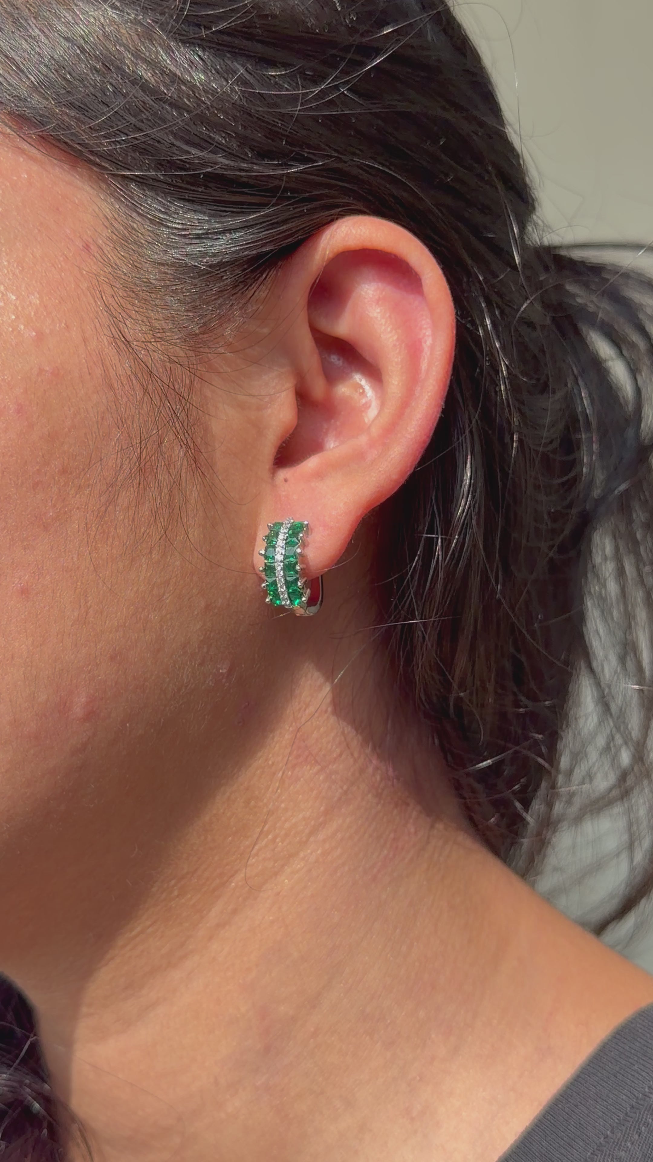Emerald Luxe Huggie Earrings