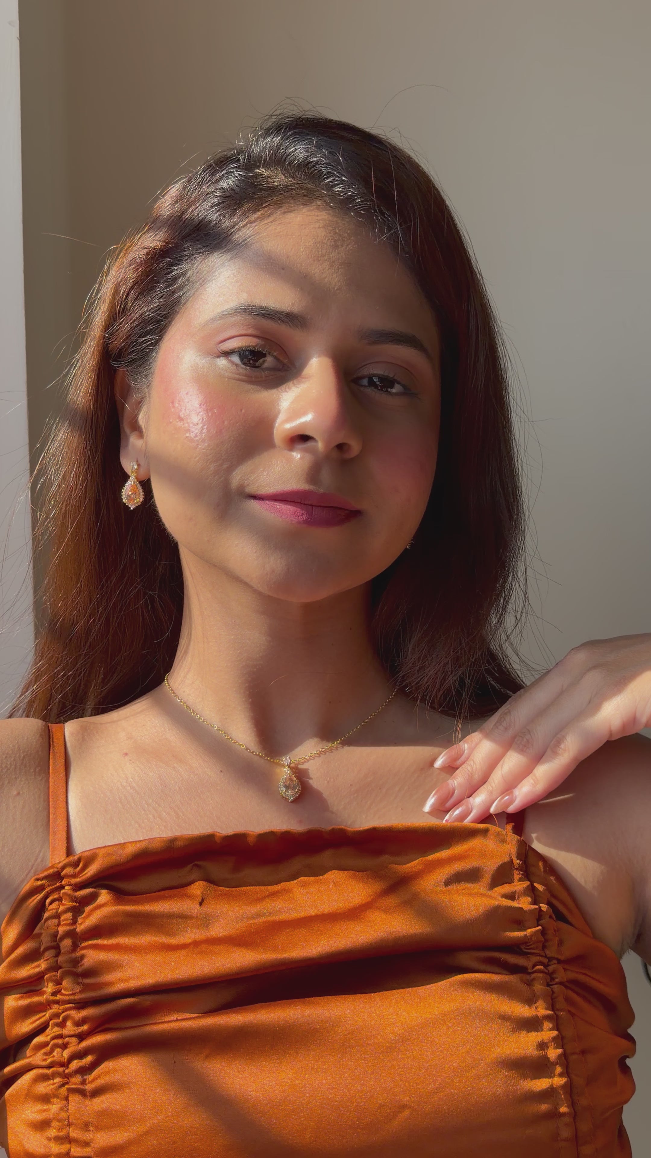 Amber Teardrop Elegance Set