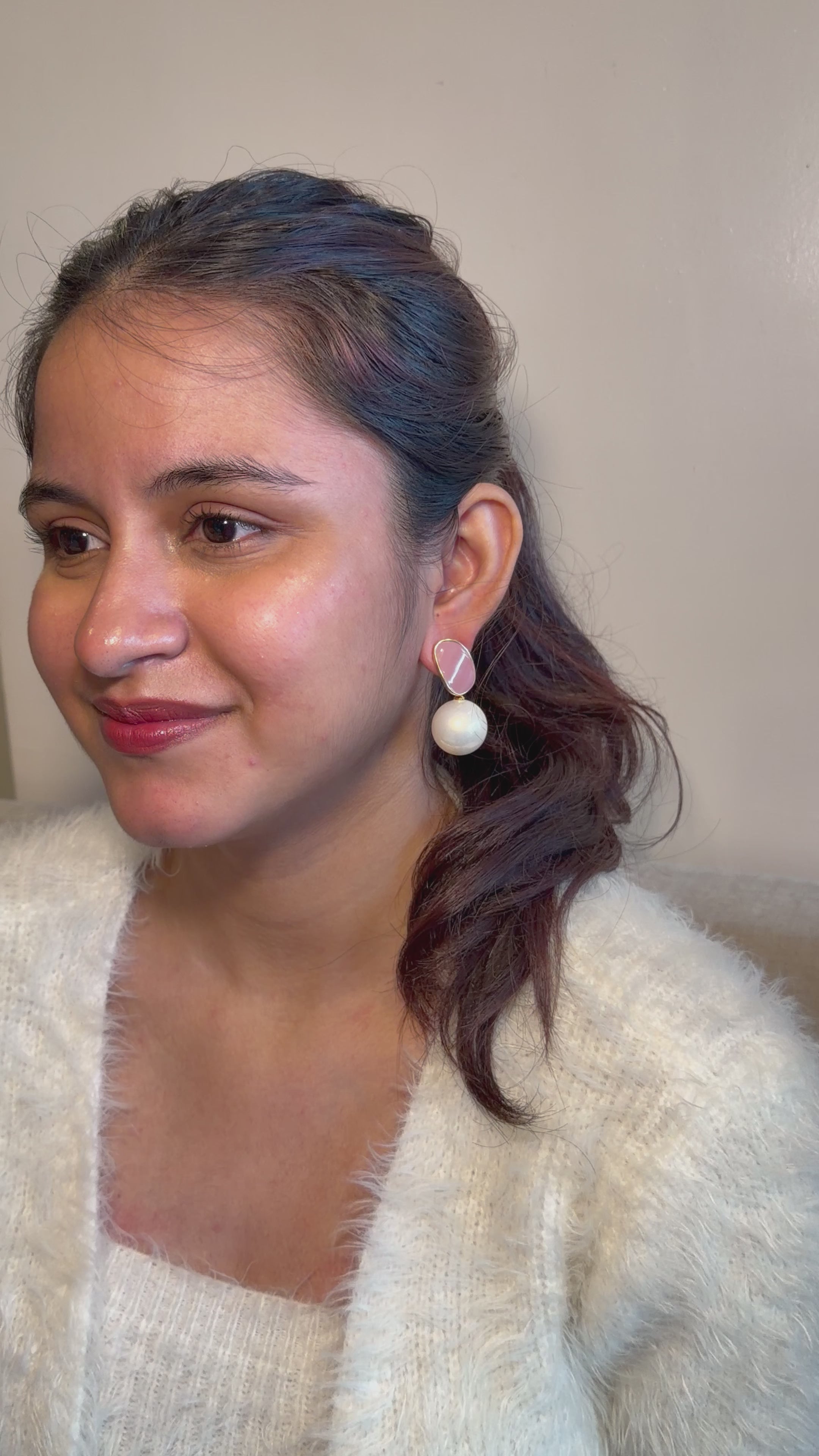 Blush Pearl Harmony Drop Earrings